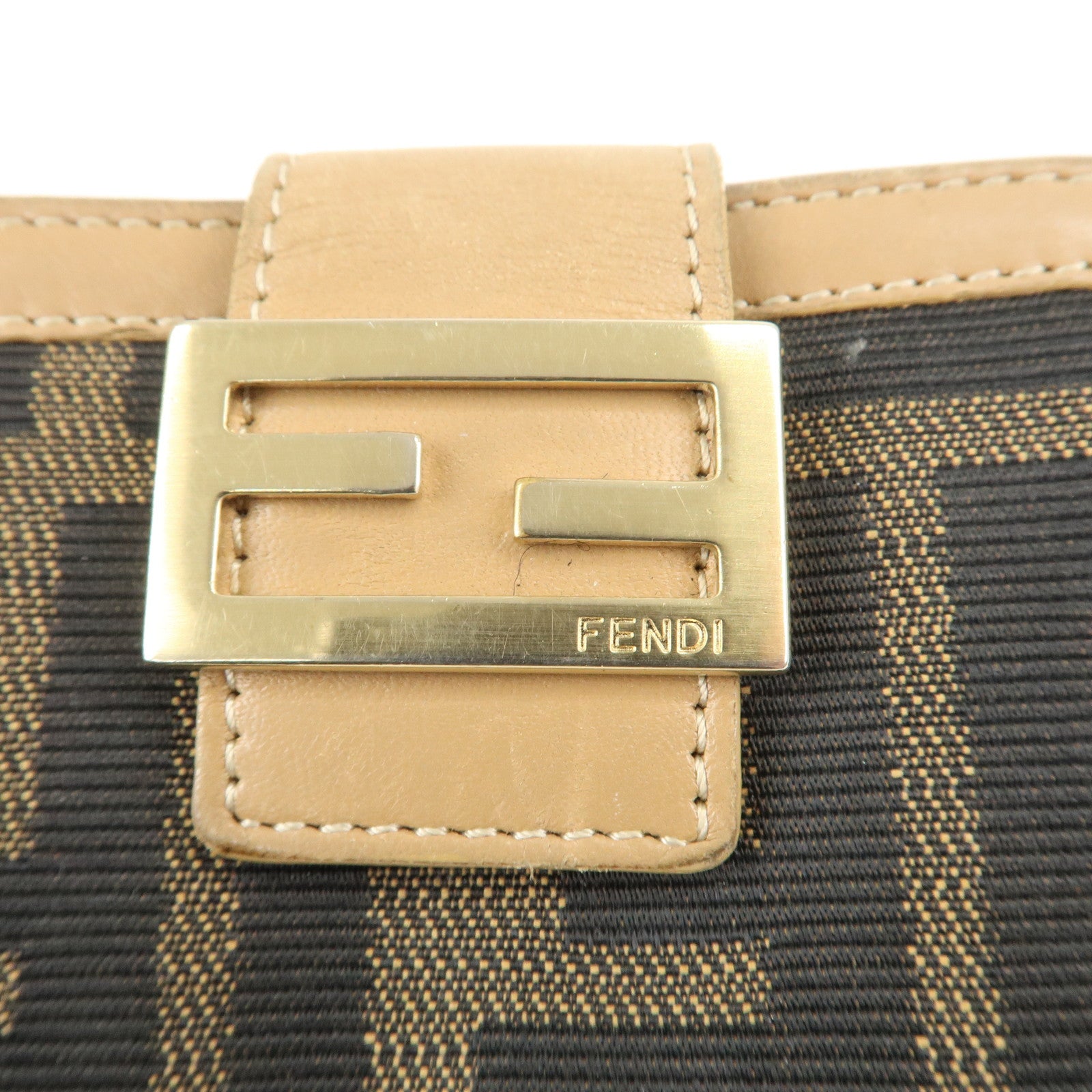 FENDI Zucca  Zucchino Set of 3 Canvas Leather Wallet Used