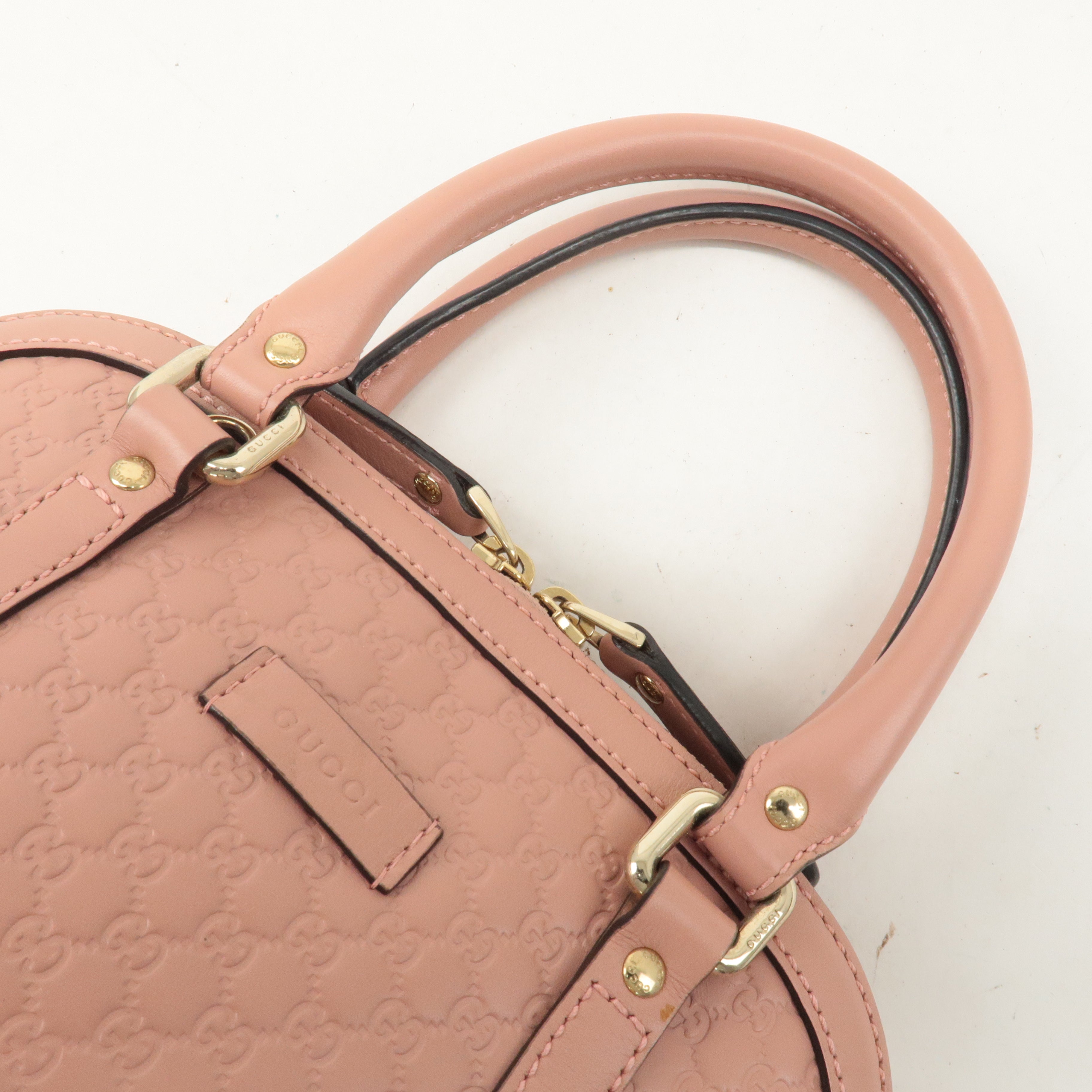 GUCCI Micro Guccissima Leather 2Way Shoulder Hand Bag Pink 449654