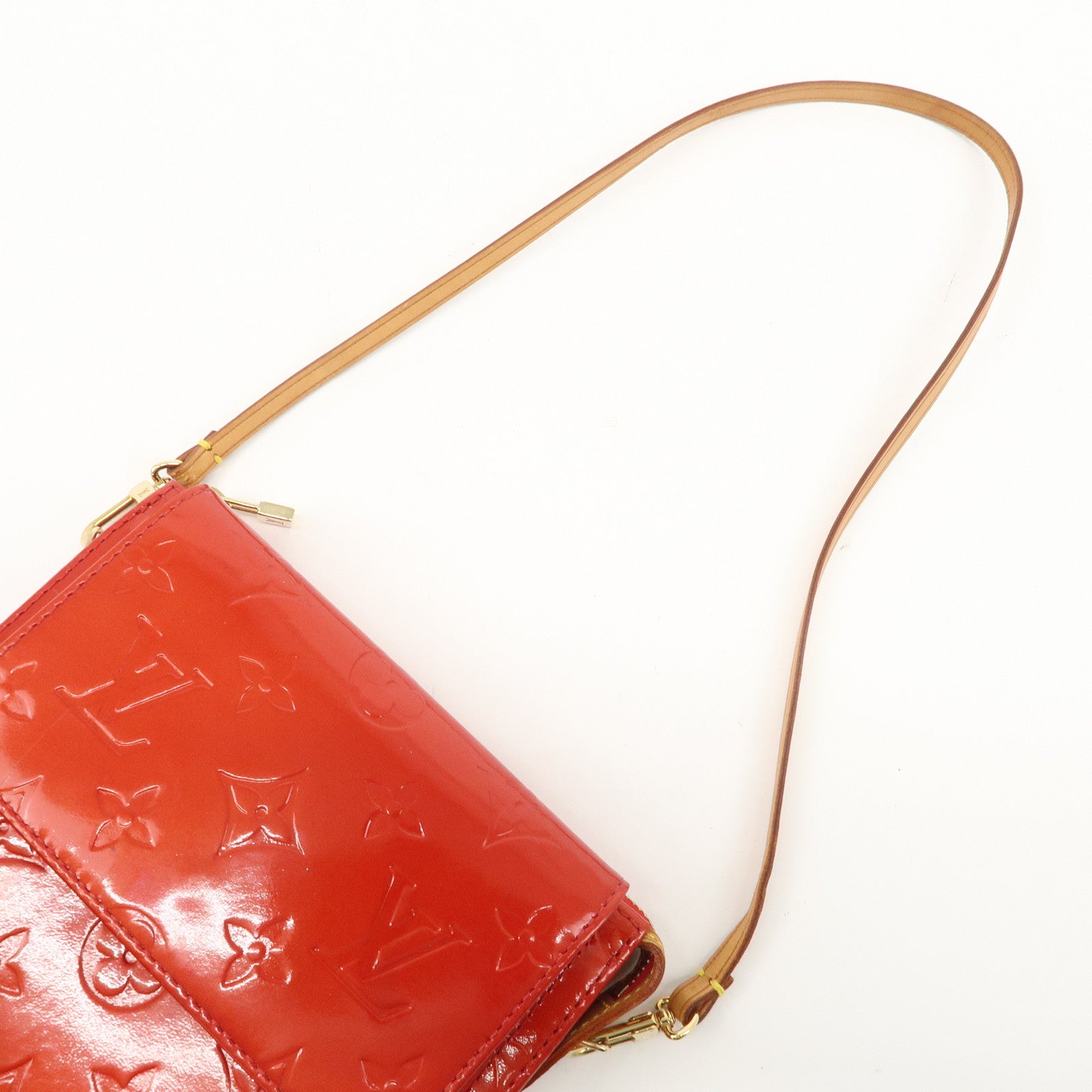 Louis Vuitton Monogram Vernis Motto Shoulder Bag Rouge M91137 Used