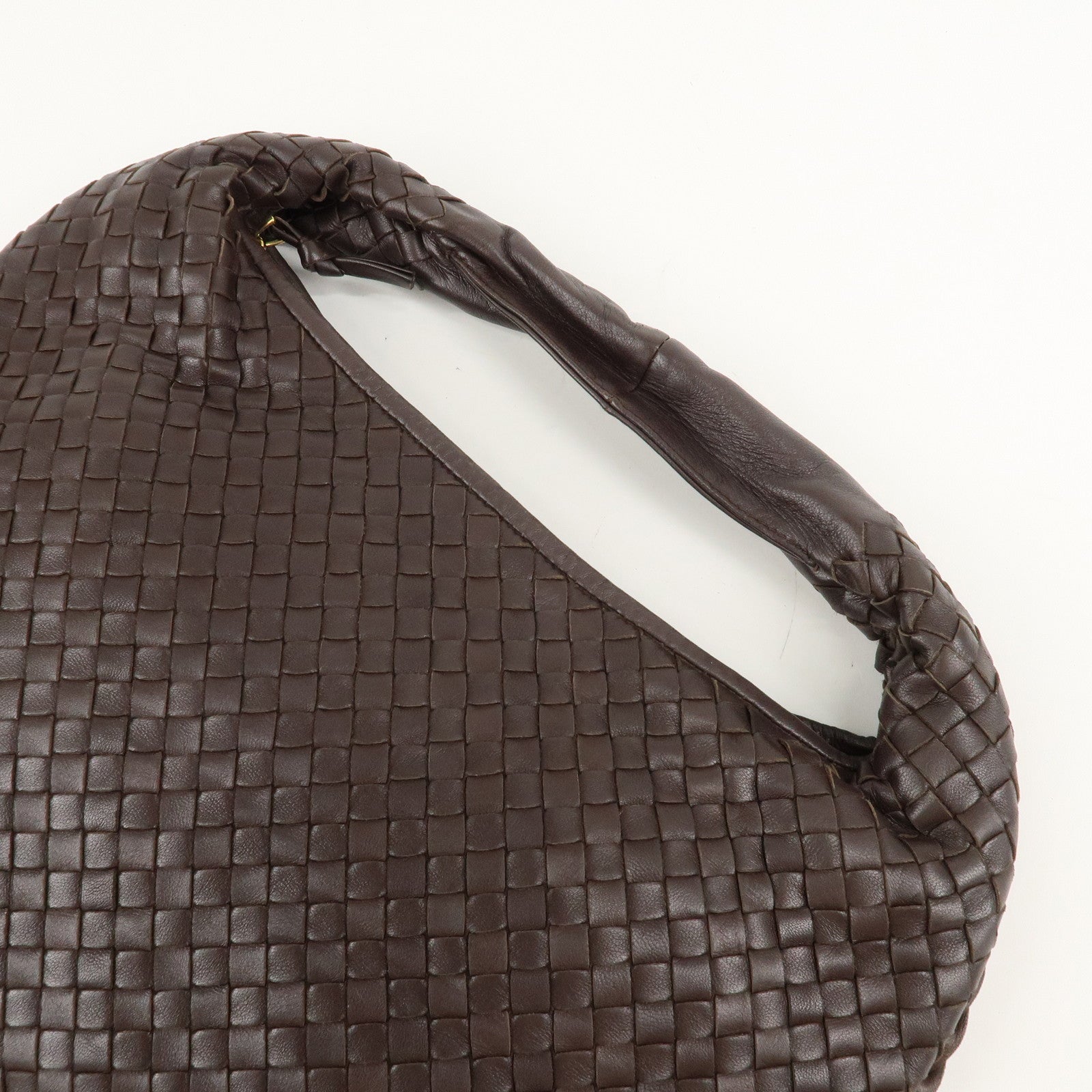 BOTTEGA VENETA Hobo Intrecciato Leather Shoulder Bag Brown 115653