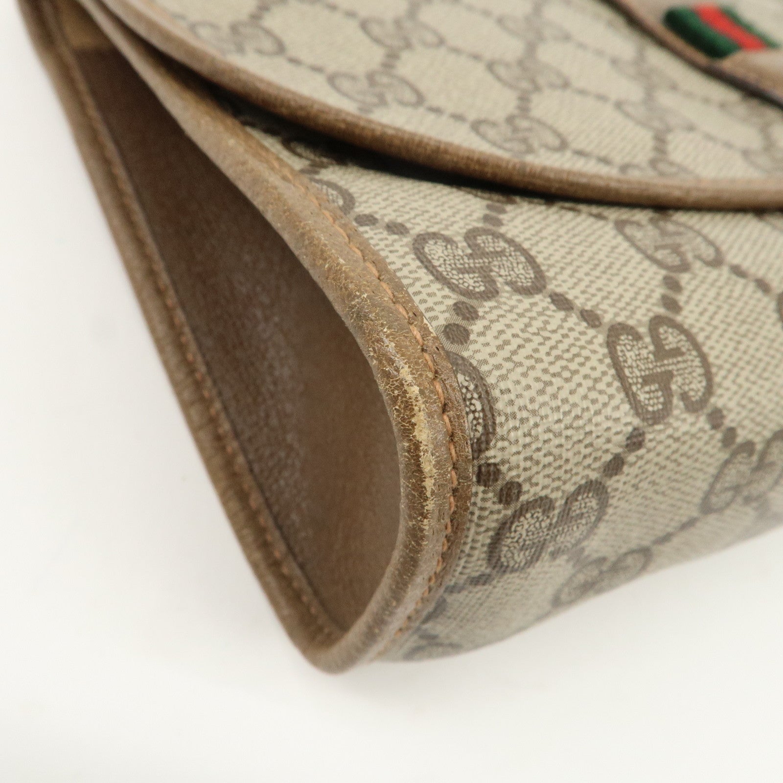 GUCCI Old Gucci Sherry GG Plus Leather Clutch Bag 89.01.030