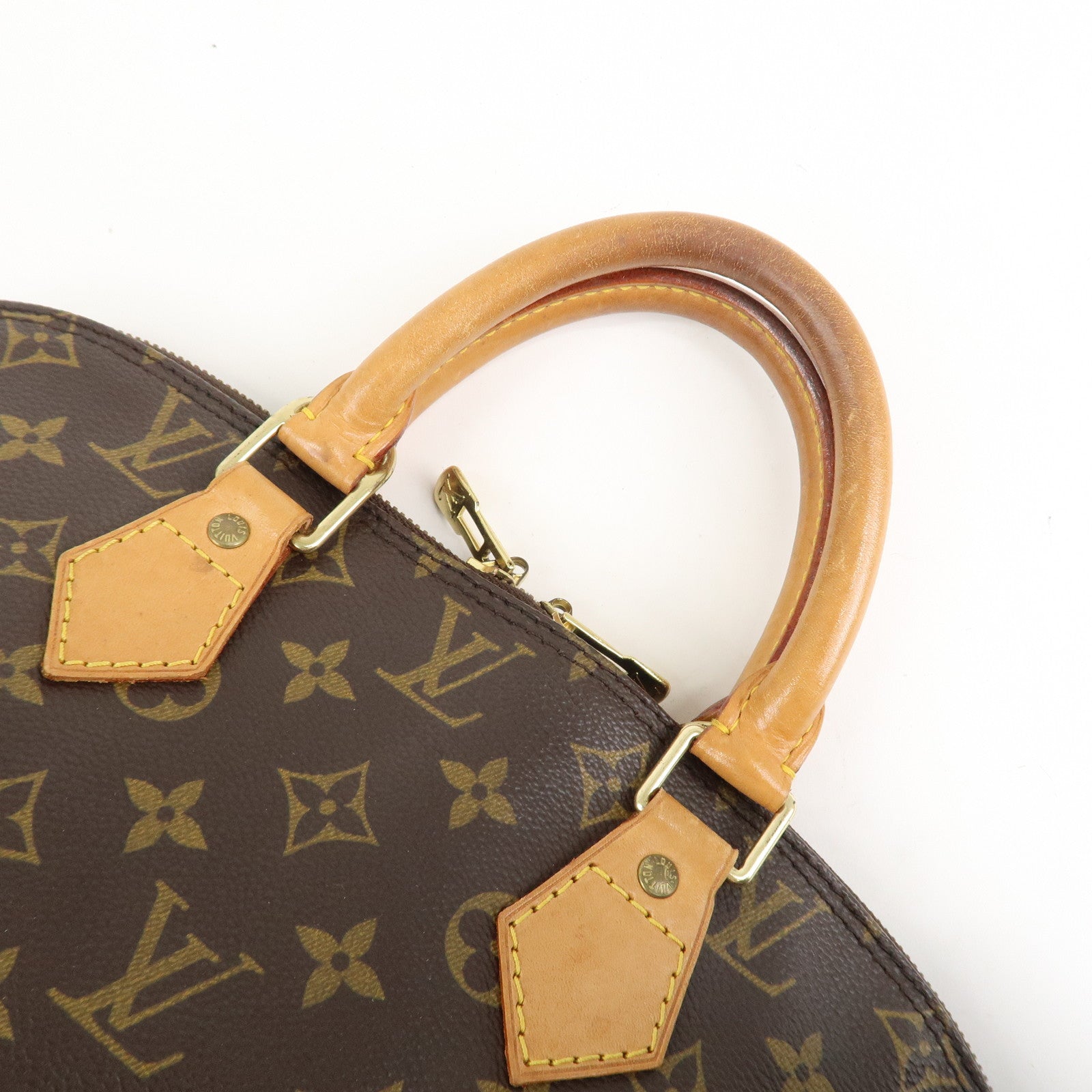 Louis Vuitton Monogram Alma Hand Bag Brown Gold Hardware M51130 Used