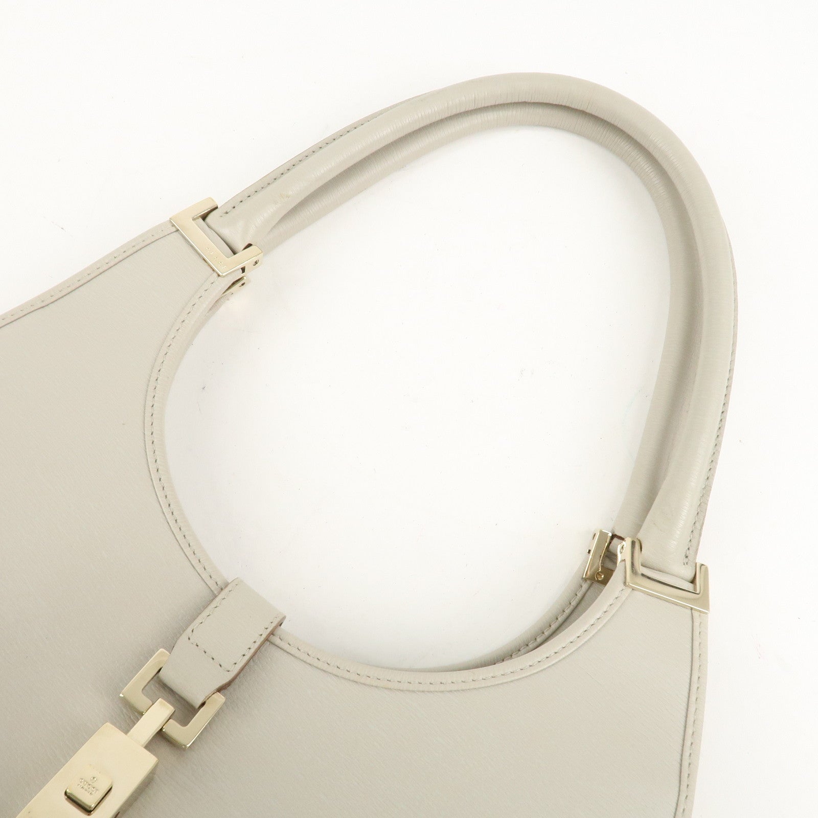 GUCCI Jackie Leather Shoulder Bag Ivory 002.1067