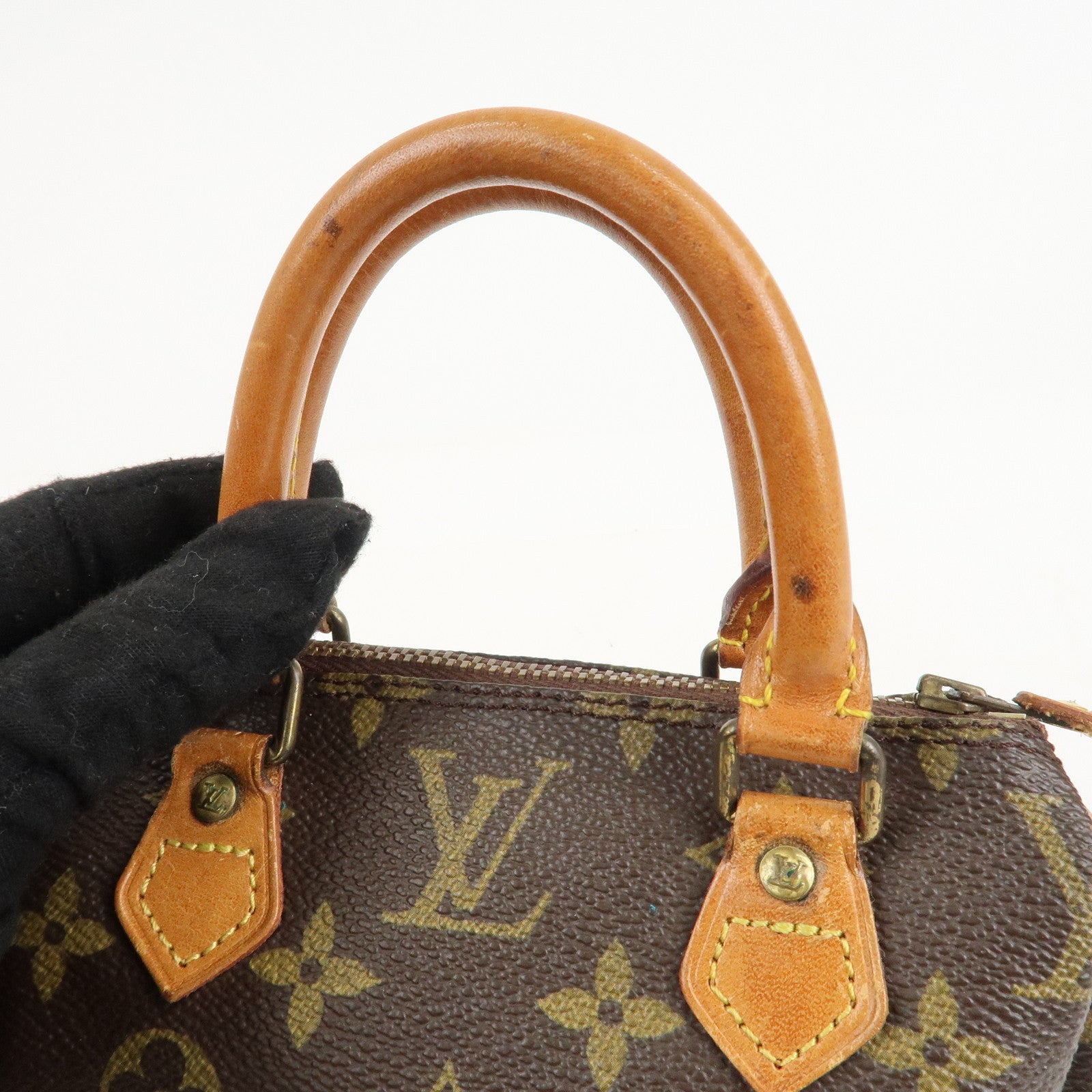 Louis Vuitton Monogram Mini Speedy Hand Bag Brown M41534