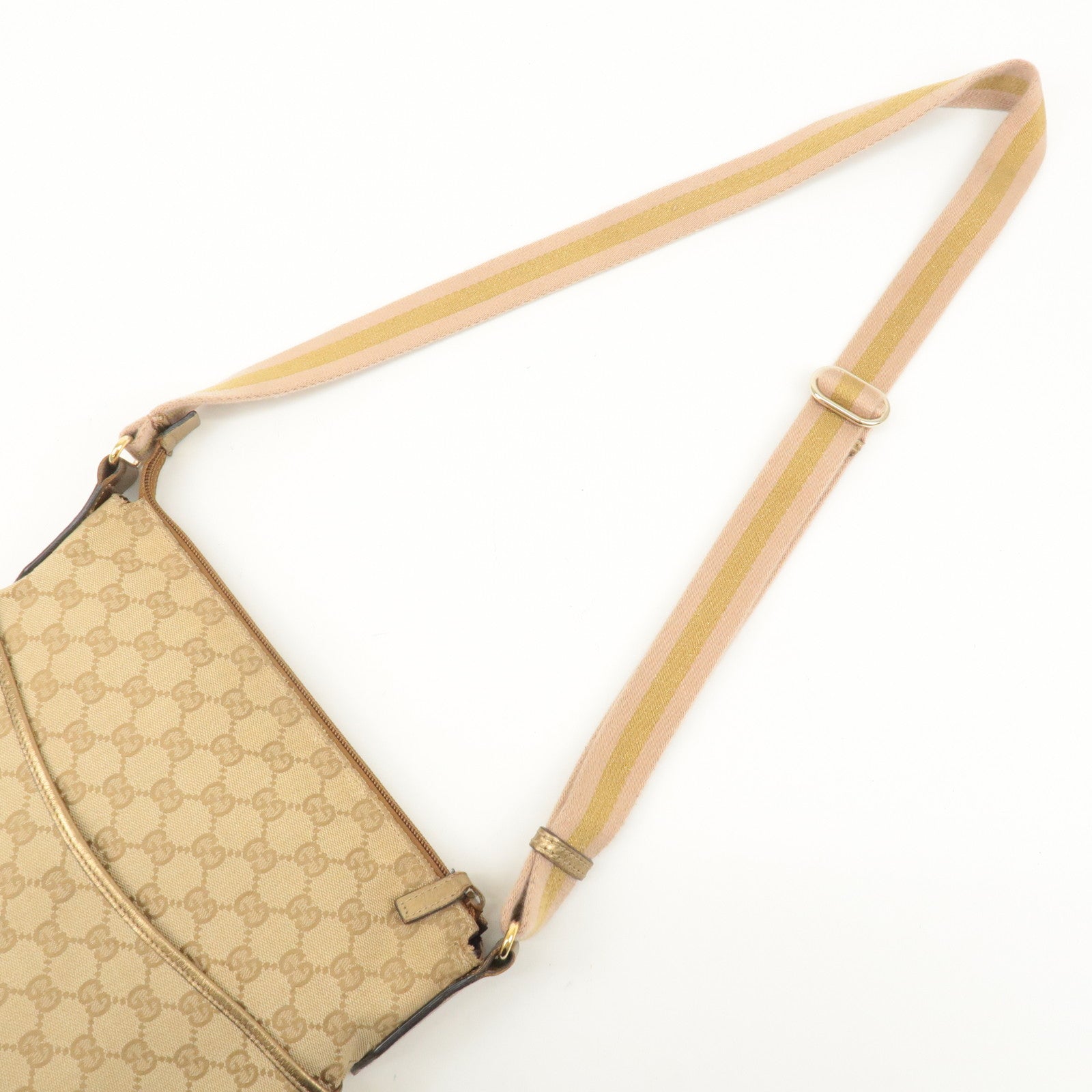 GUCCI Sherry GG Canvas Leather Shoulder Bag 145857