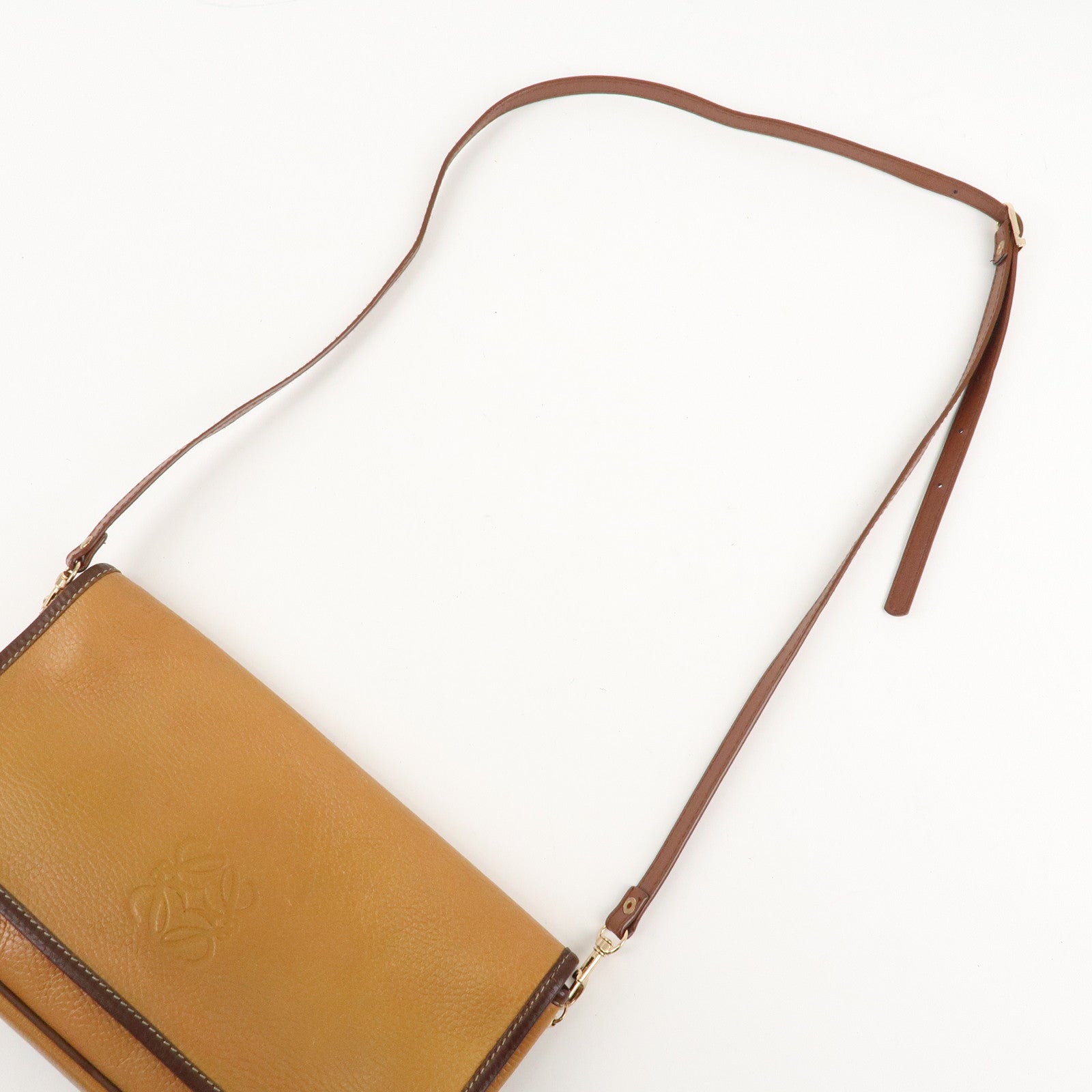 LOEWE Anagram Leather Shoulder Bag Brown