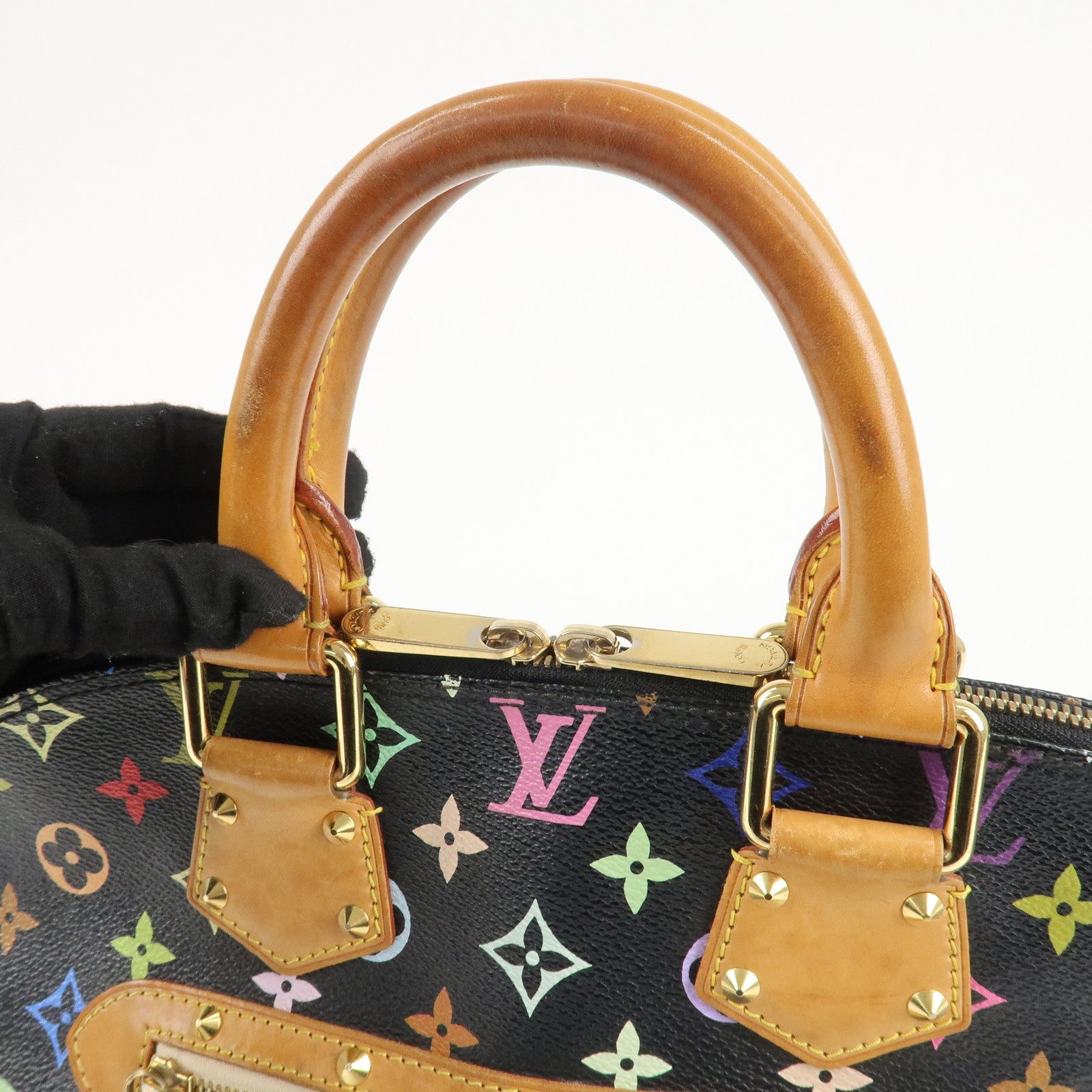 Louis Vuitton Monogram Multicolor Alma Hand Bag Noir M92646 Used