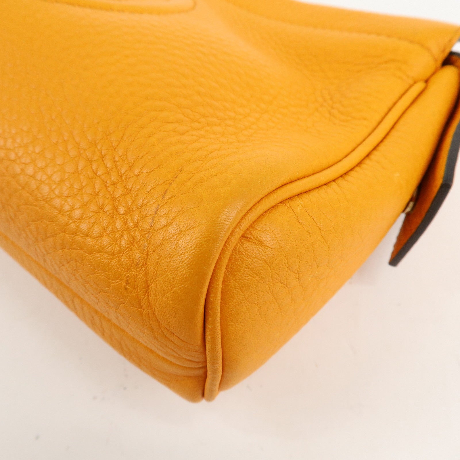 GUCCI SOHO Leather Cosmetic Pouch Clutch Bag Orange 338191 Used