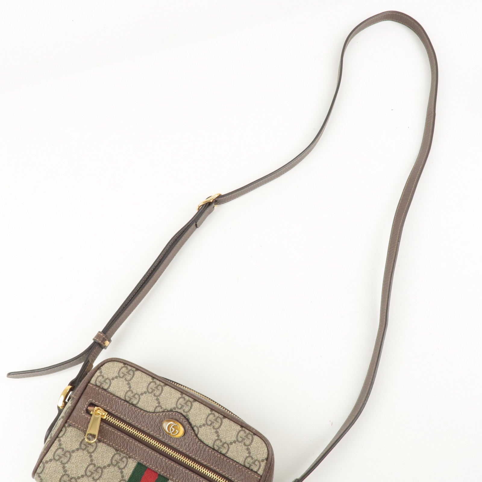 GUCCI Ophidia GG Supreme Mini Shoulder Bag Brown 517350