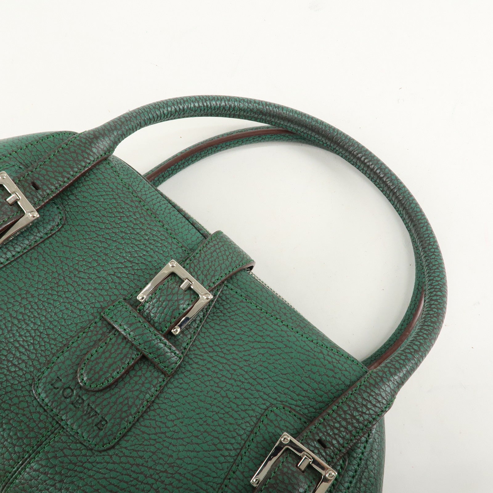 LOEWE Senda Leather Shoulder Bag Hand Bag Green