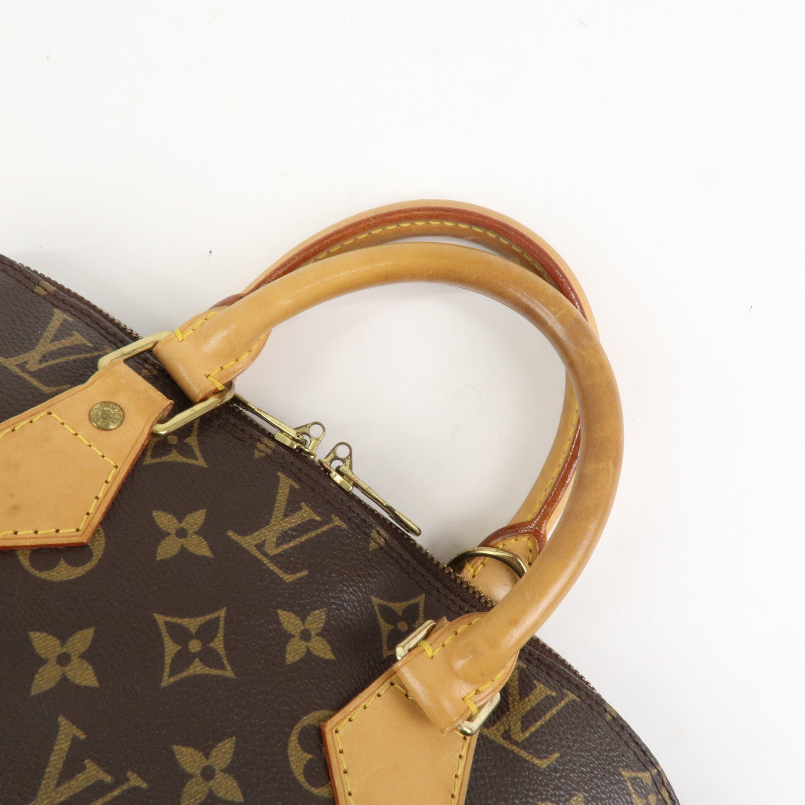 Louis Vuitton Monogram Alma Hand Bag Brown Gold Hardware M51130 Used