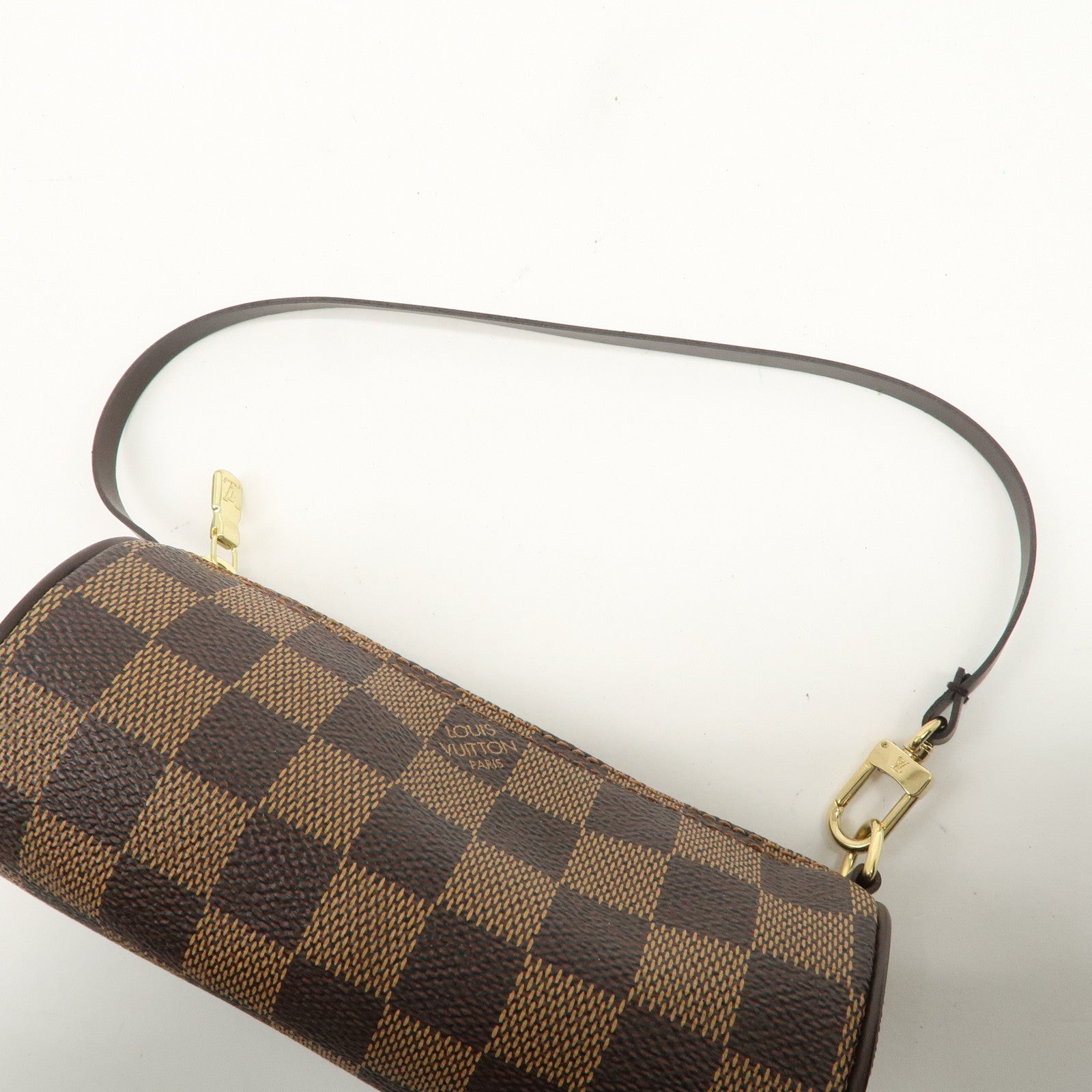 Louis Vuitton Damier Ebene Mini Pouch for Papillon Bag Brown Used