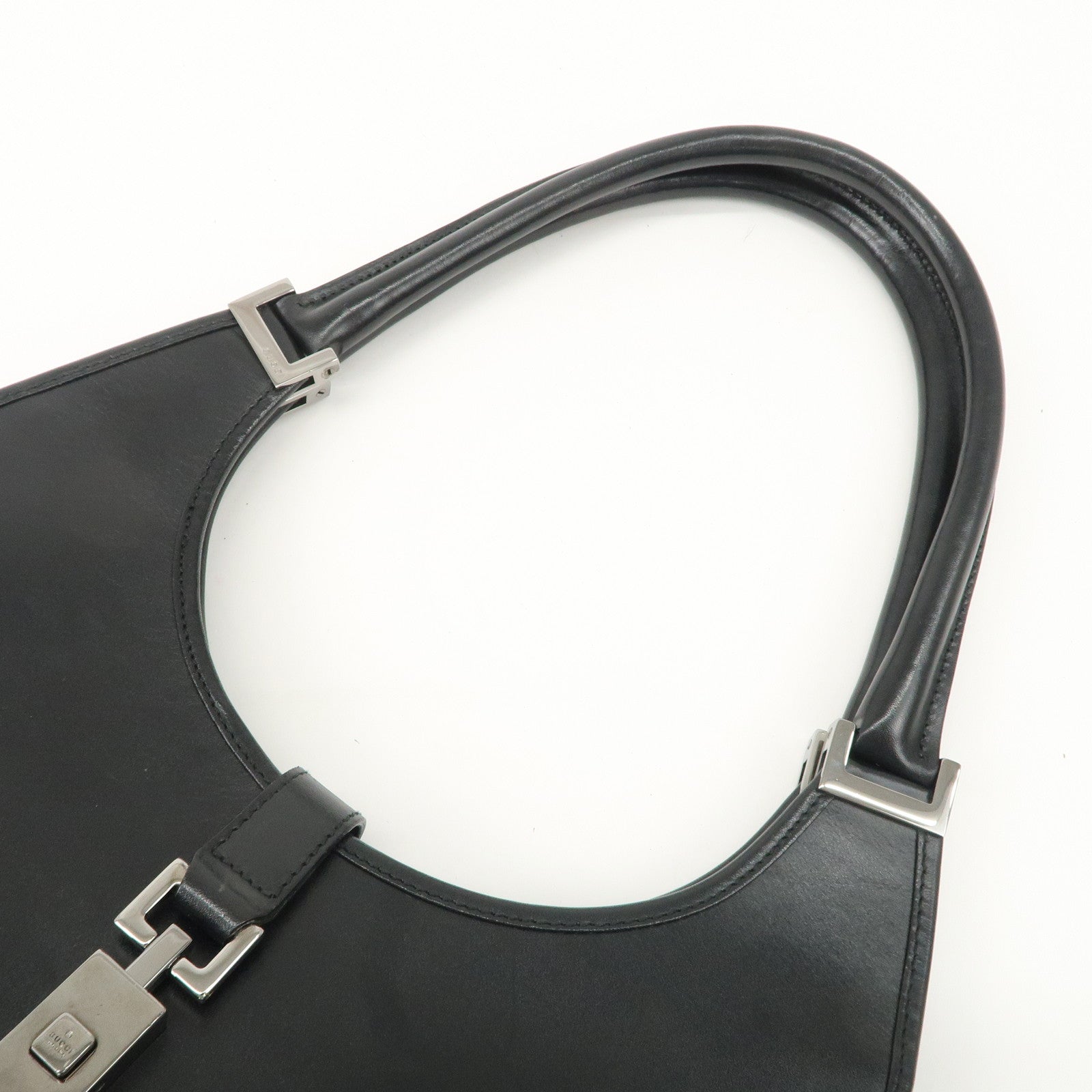 GUCCI Jackie Leather Shoulder Bag Hand Bag Black 002-1067