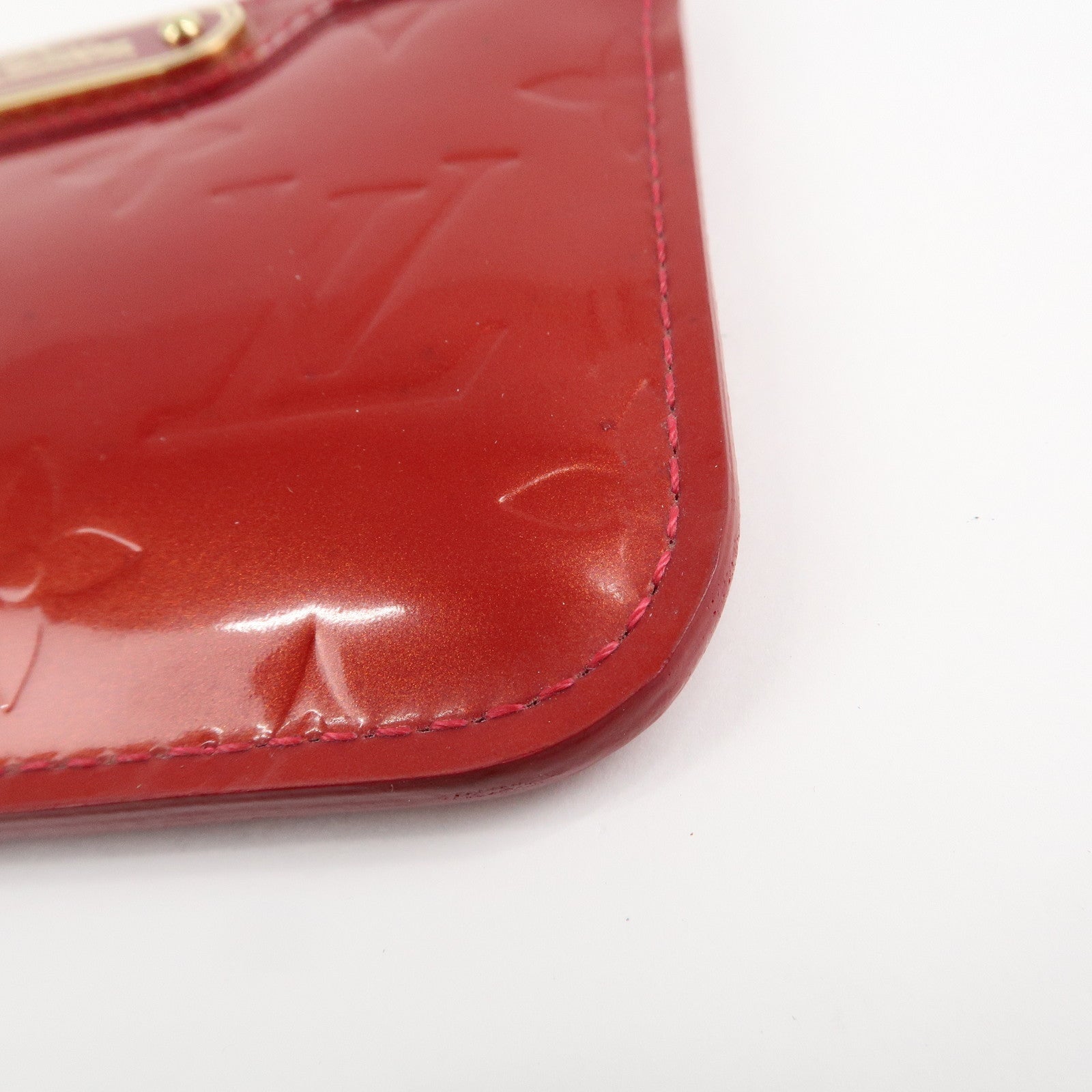 Louis Vuitton Vernis Pochette Cles Coin Case NM Red M93559 Used