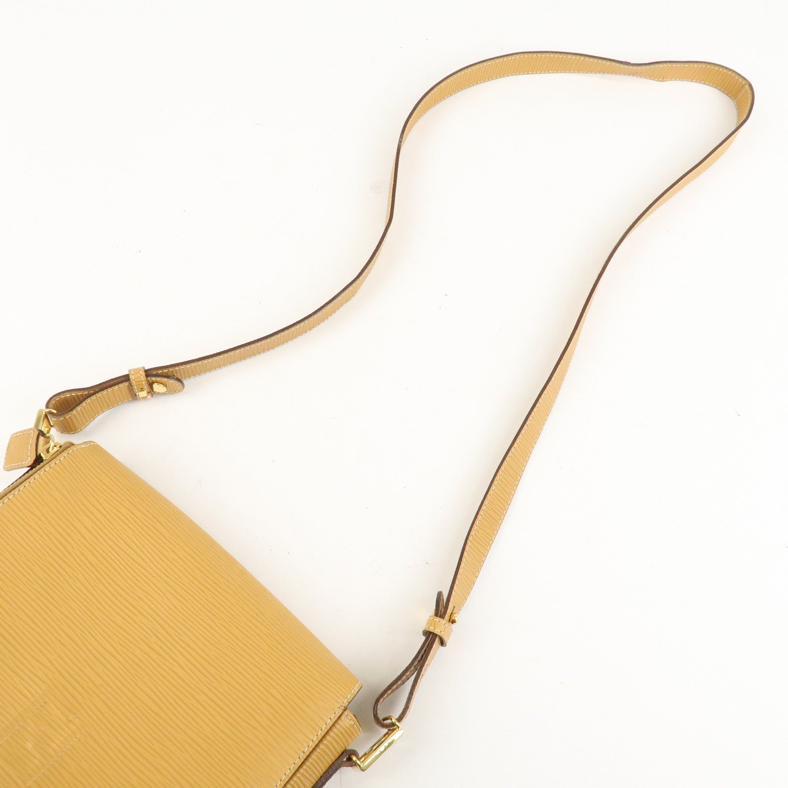 FENDI Leather Shoulder Bag Hand Bag Mustard Gold Hardware 260090