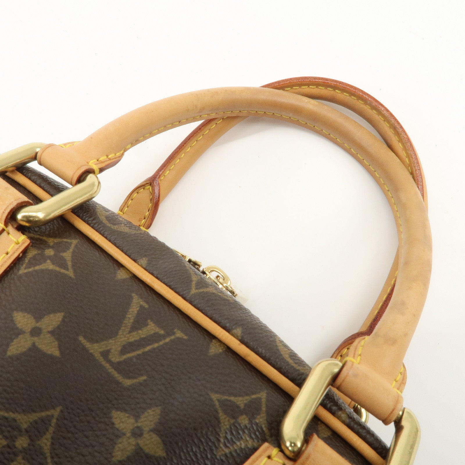 Louis Vuitton Monogram Manhattan PM Hand Bag Brown M40026 Used