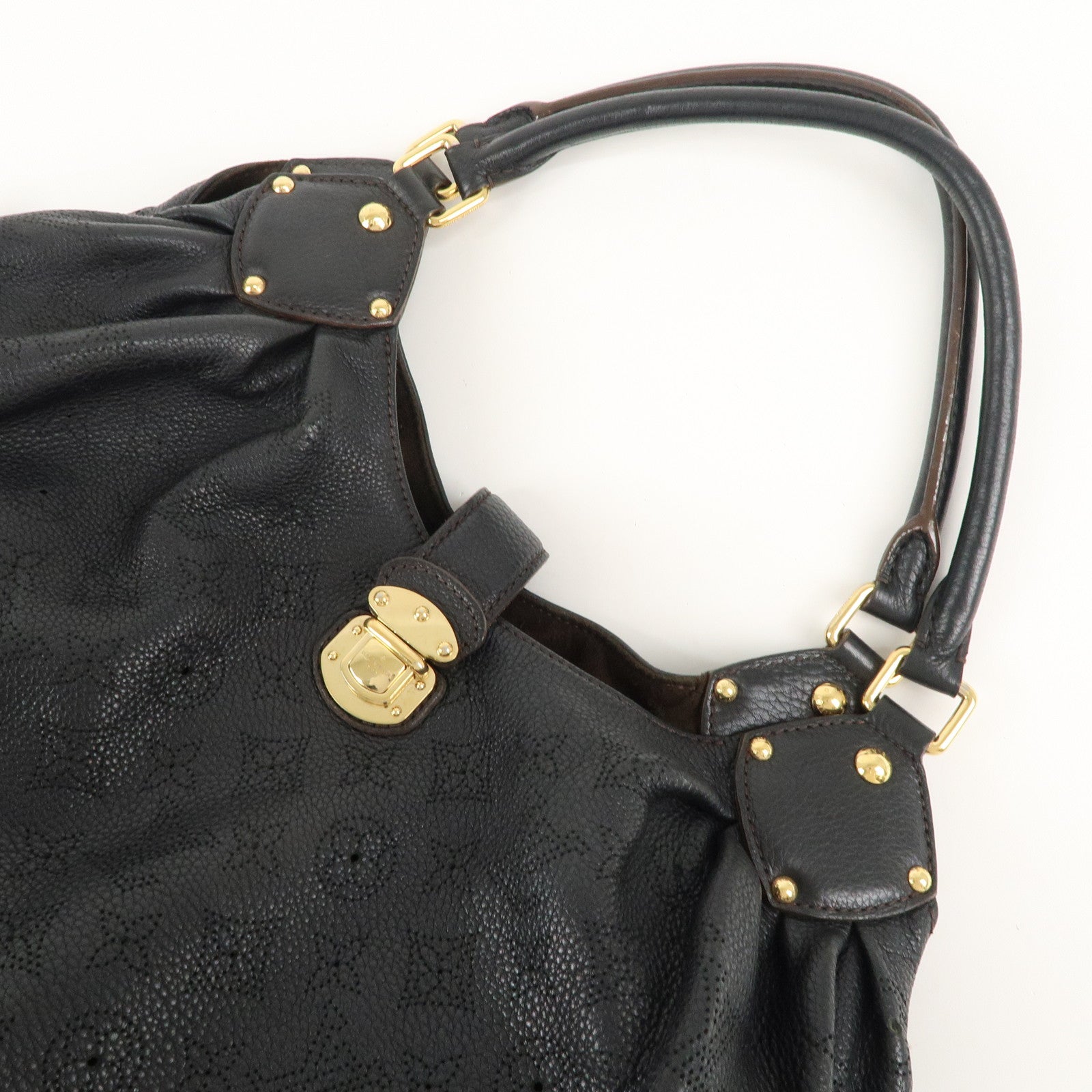 Louis Vuitton Monogram Mahina Size L Shoulder Bag Noir M95765