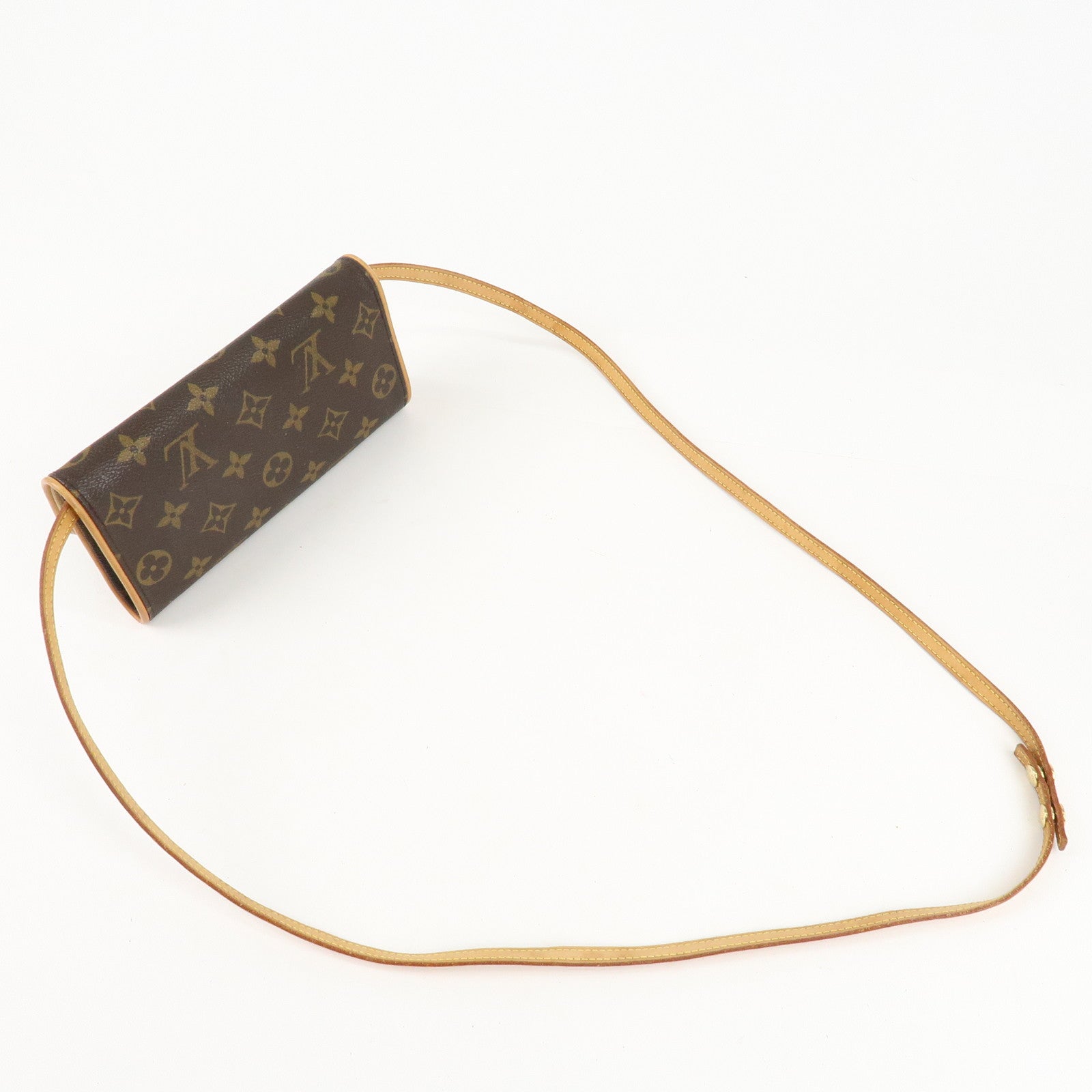 Louis Vuitton Monogram Pochette Twin PM 2Way Bag Brown M51854