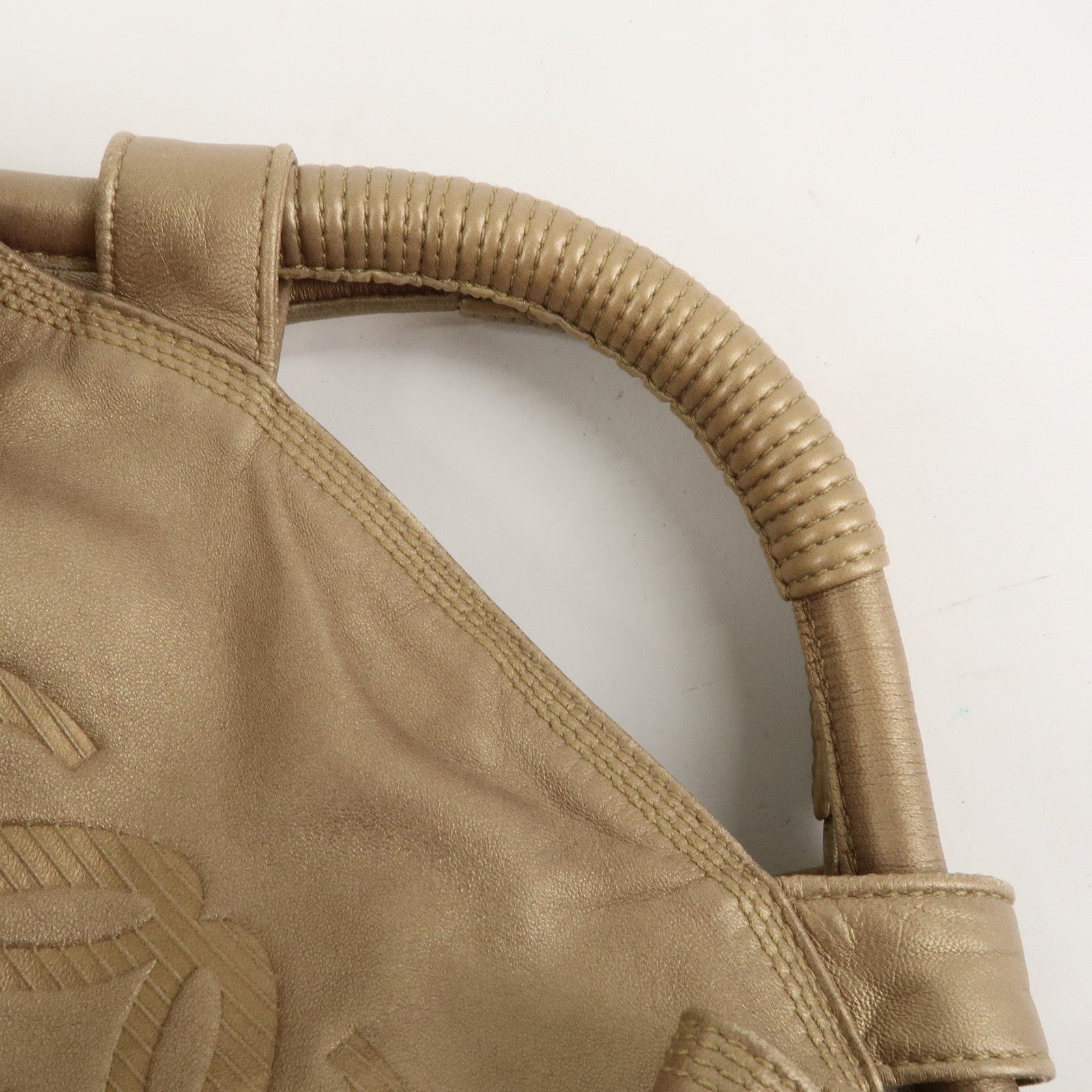 LOEWE Leather Nappa Aire Hand Bag Gold