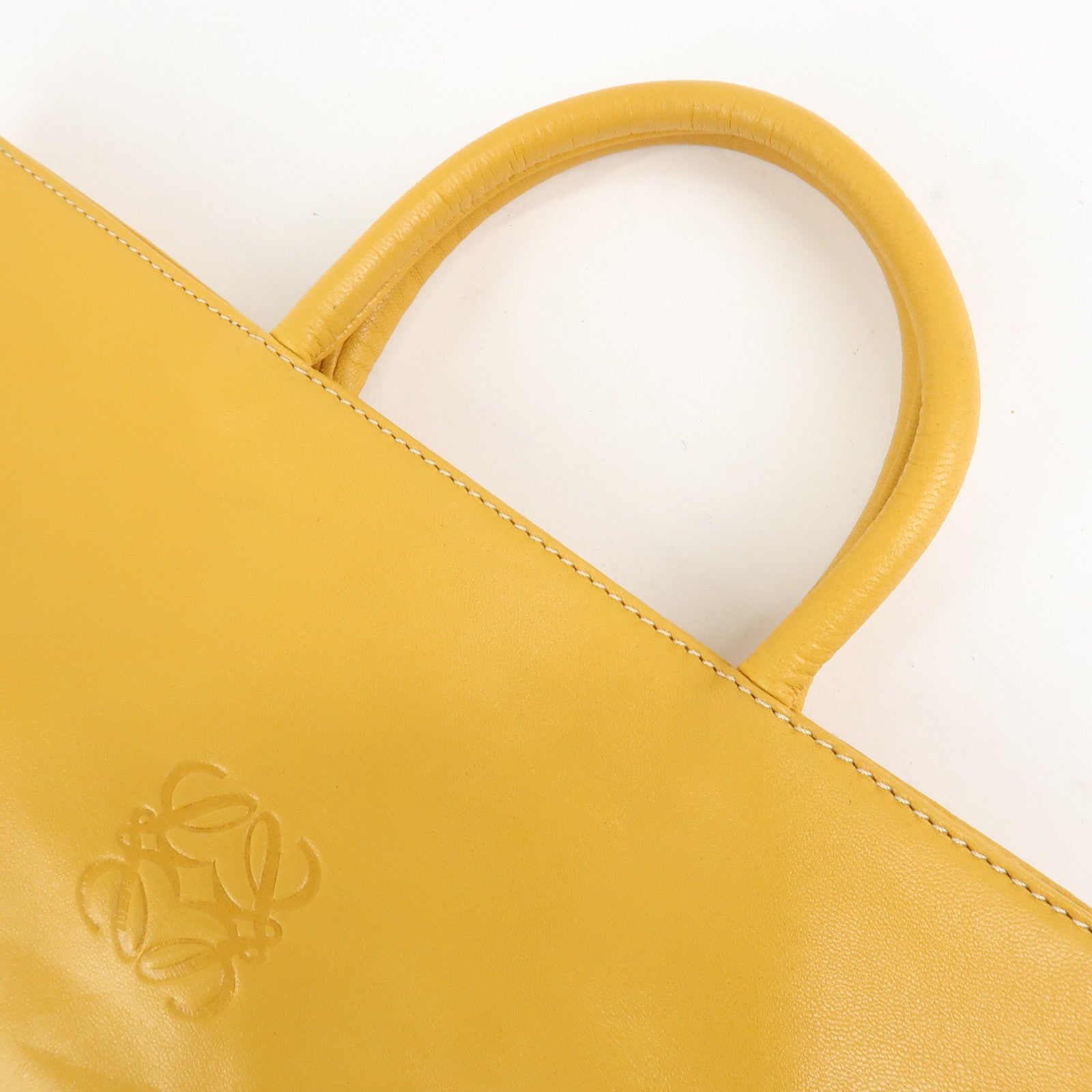 LOEWE Anagram Nappa Aire Leather Tote Bag Shoulder Bag Yellow