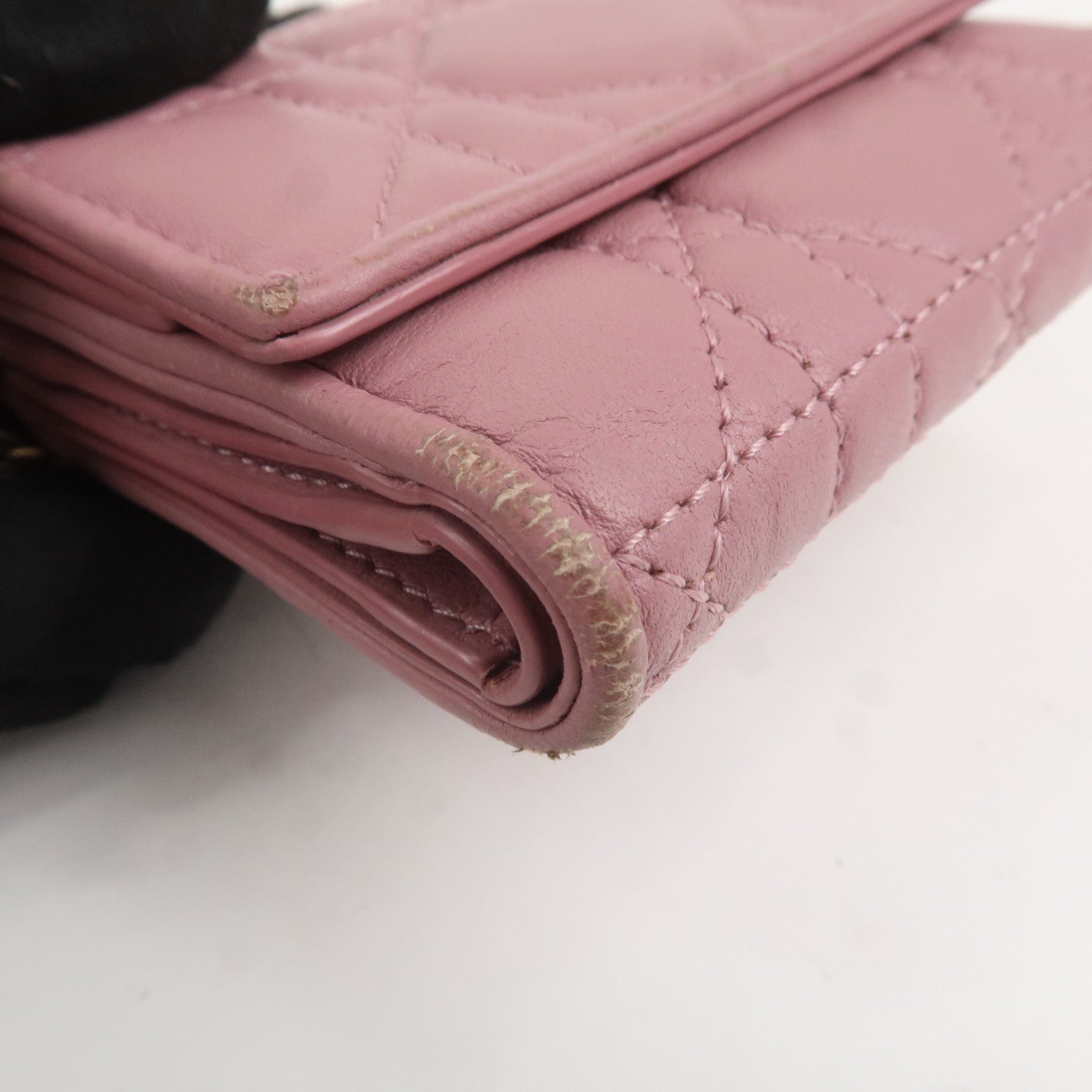 Christian Dior Cannage Leather Lotus Wallet Pink