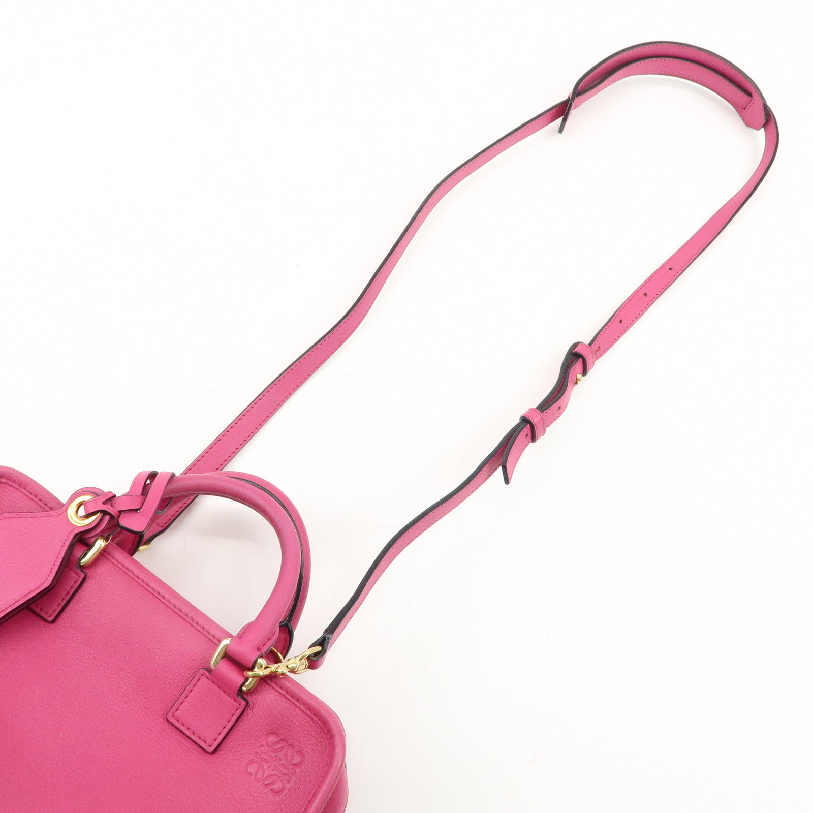 LOEWE Anagram Leather Amazona 23 2Way Shoulder Hand Bag Pink Used