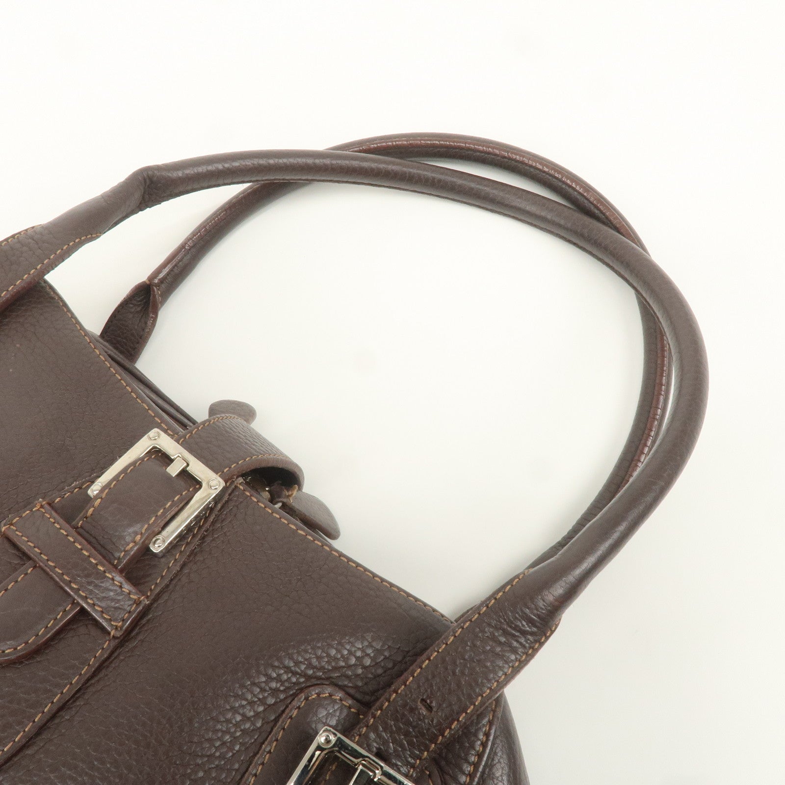 LOEWE Leather Hand Bag Shoulder Bag Brown