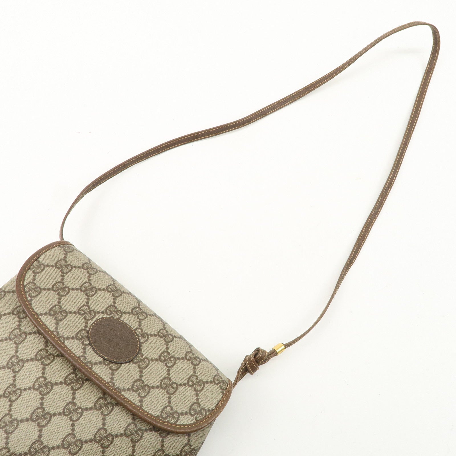 GUCCI Old Gucci GG Plus Leather Shoulder Bag 007.56.0087