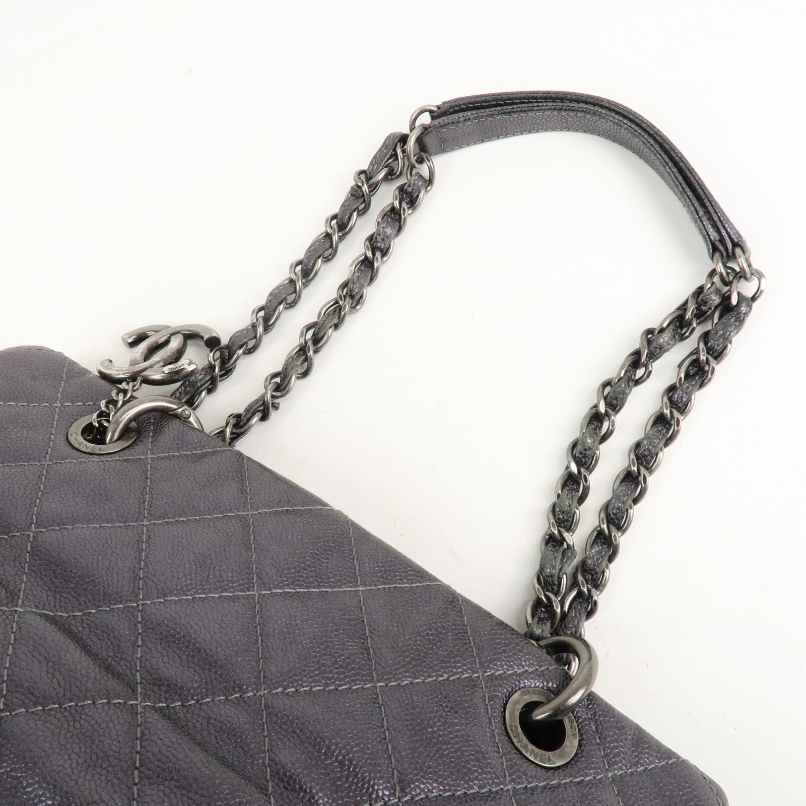 CHANEL Matelasse COCO Mark Leather Chain Tote Bag Shoulder Bag