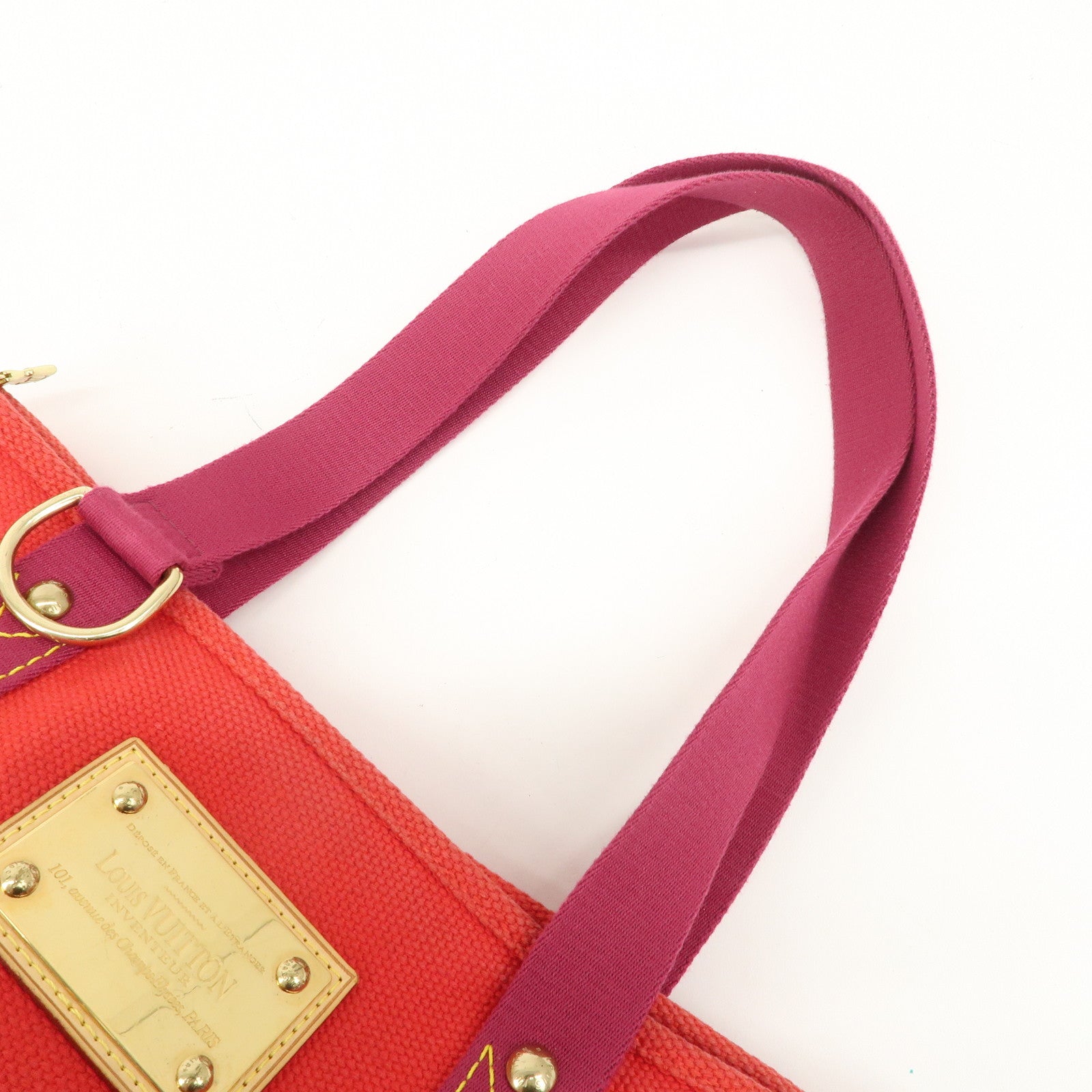 Louis Vuitton Antigua Cabas MM Tote Bag Hand Bag Rouge M40034