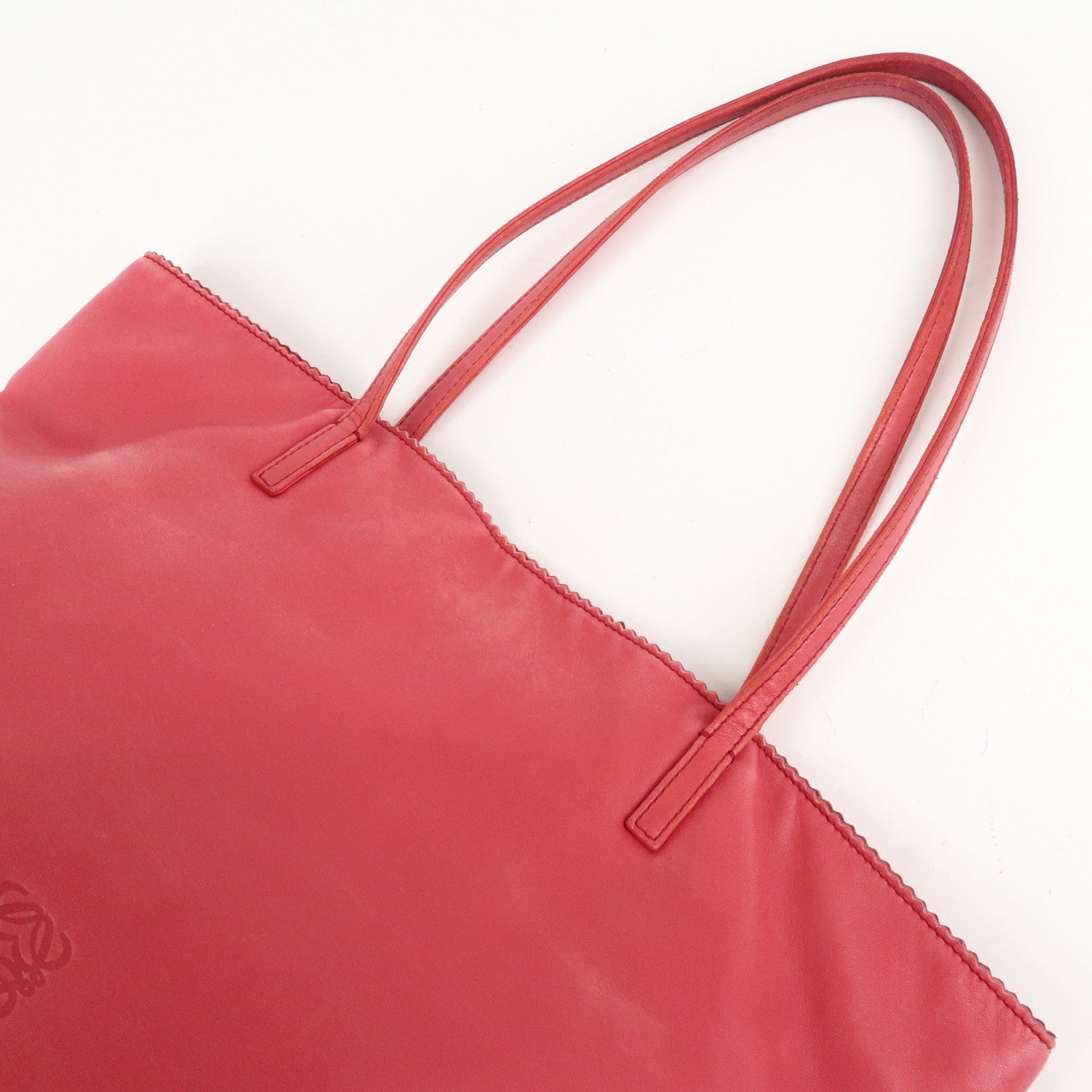 LOEWE Anagram Leather Tote Bag Shoulder Bag Hand Bag Pink