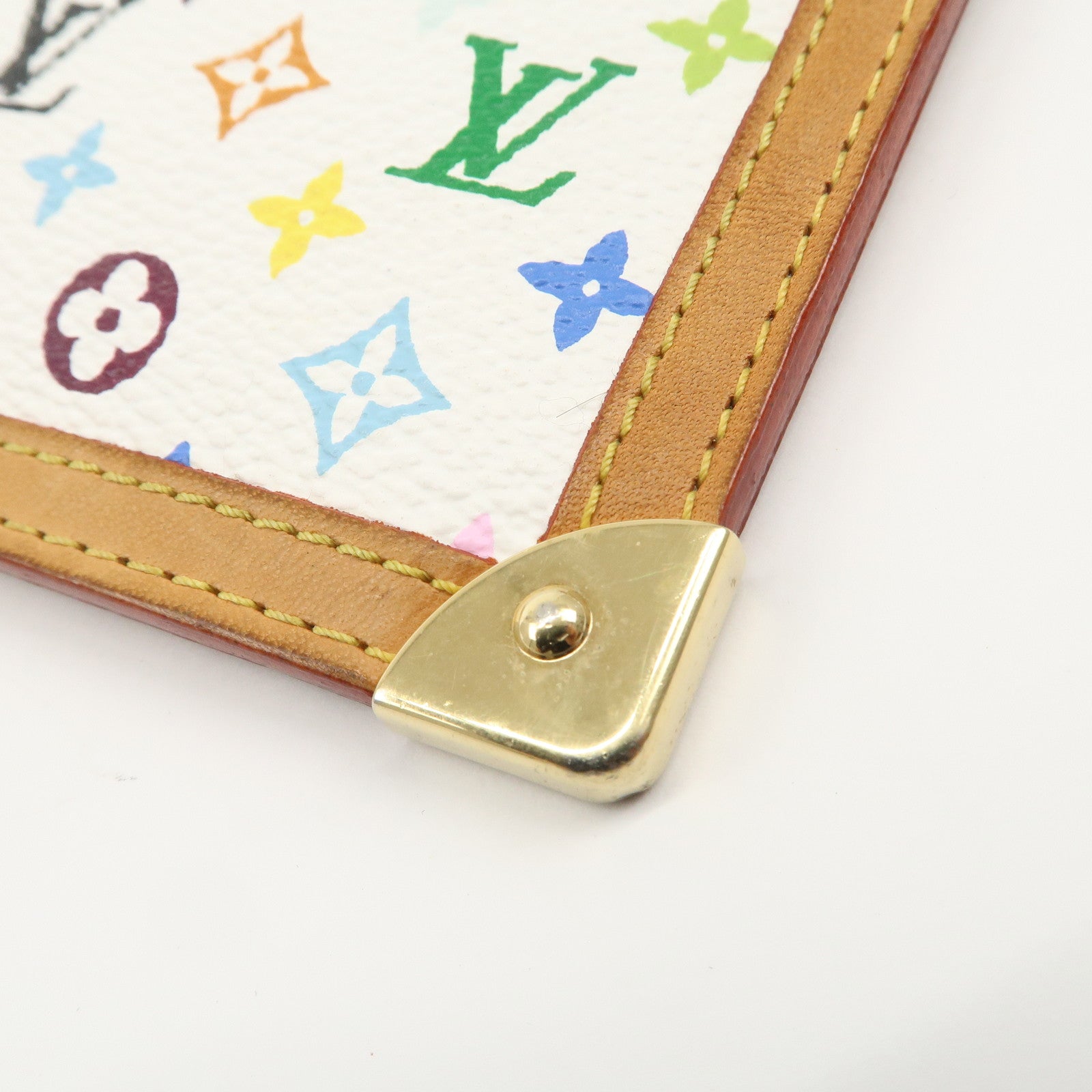 Louis Vuitton Monogram Multicolor Pochette Cles Blanc M92655