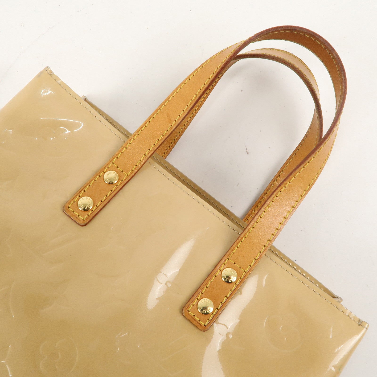 Louis Vuitton Monogram Vernis Lead PM Hand Bag Beige M91144