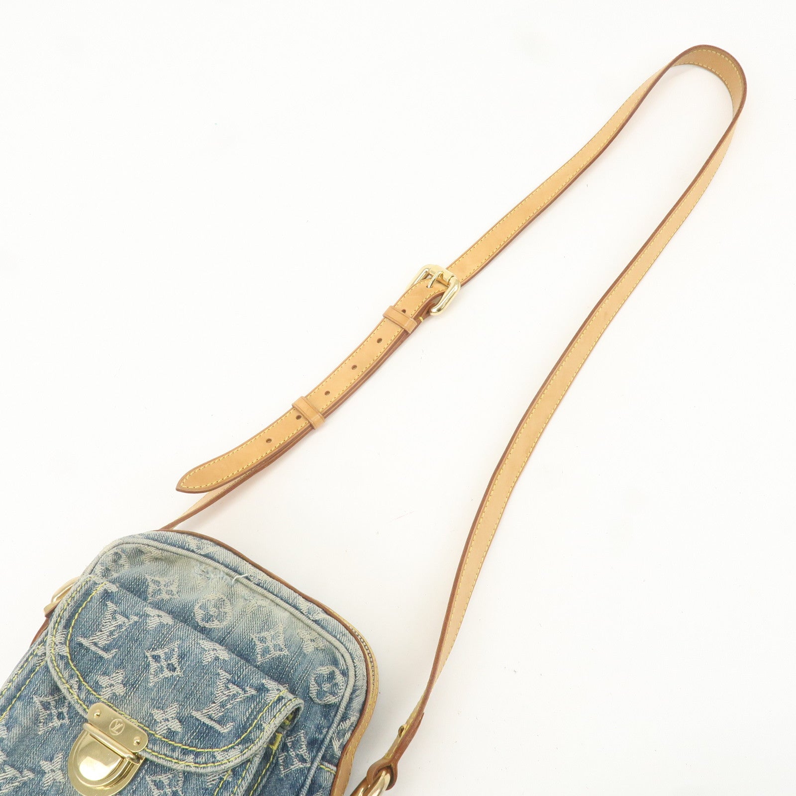 Louis Vuitton Monogram Denim Camera Bag Shoulder Bag Blue