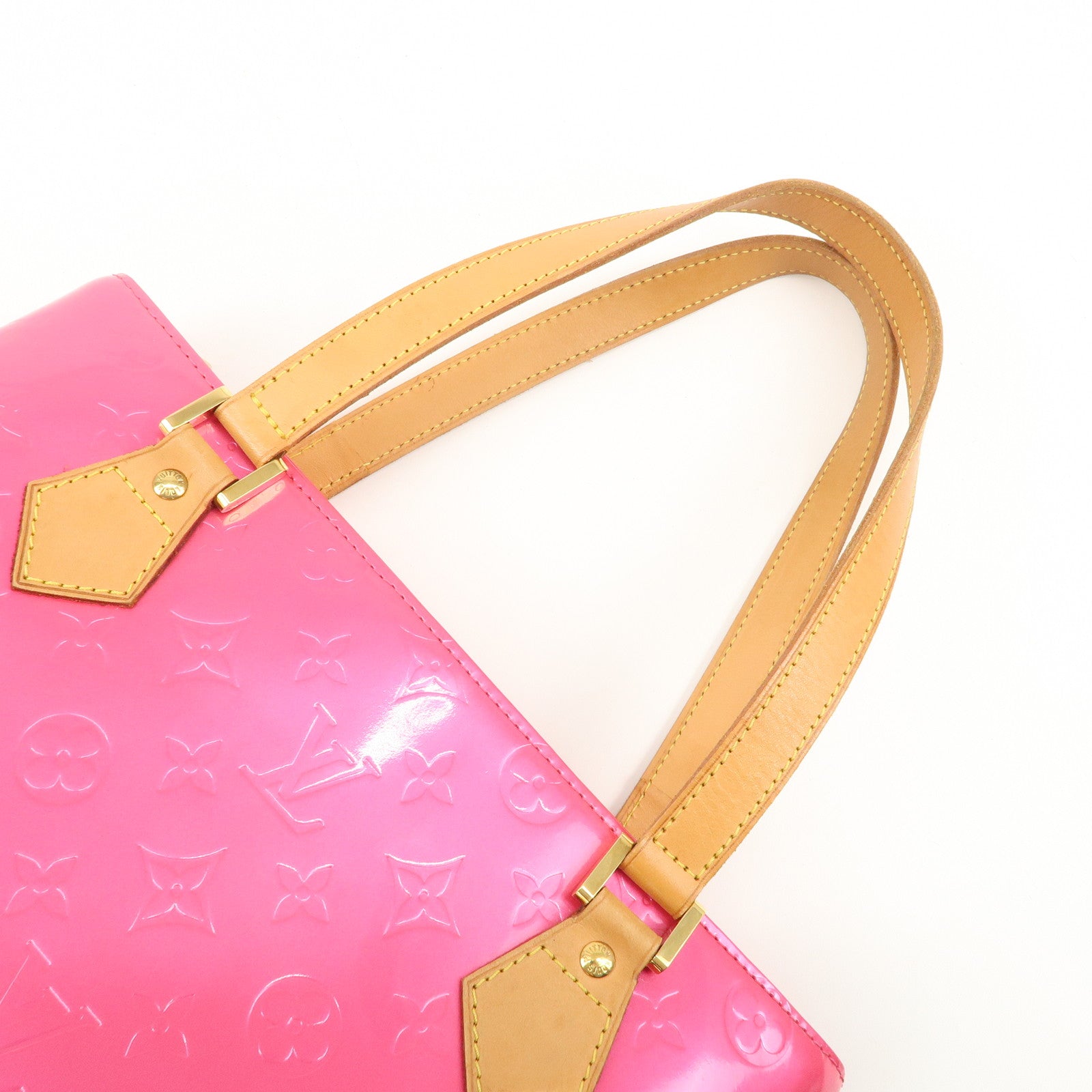 Louis Vuitton Monogram Vernis Houston Tote Bag Fuchsia Pink M91219 Used