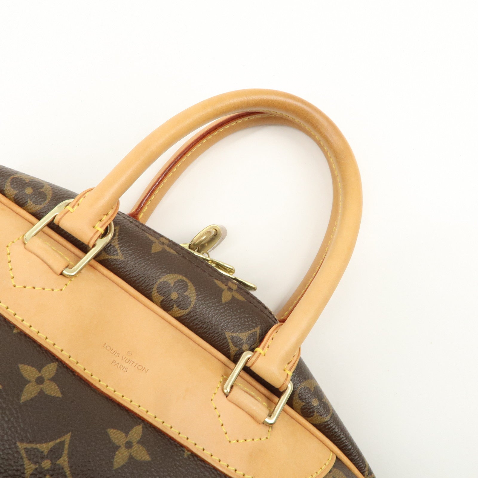 Louis Vuitton Monogram Deauville Hand Bag Brown M47270 Used