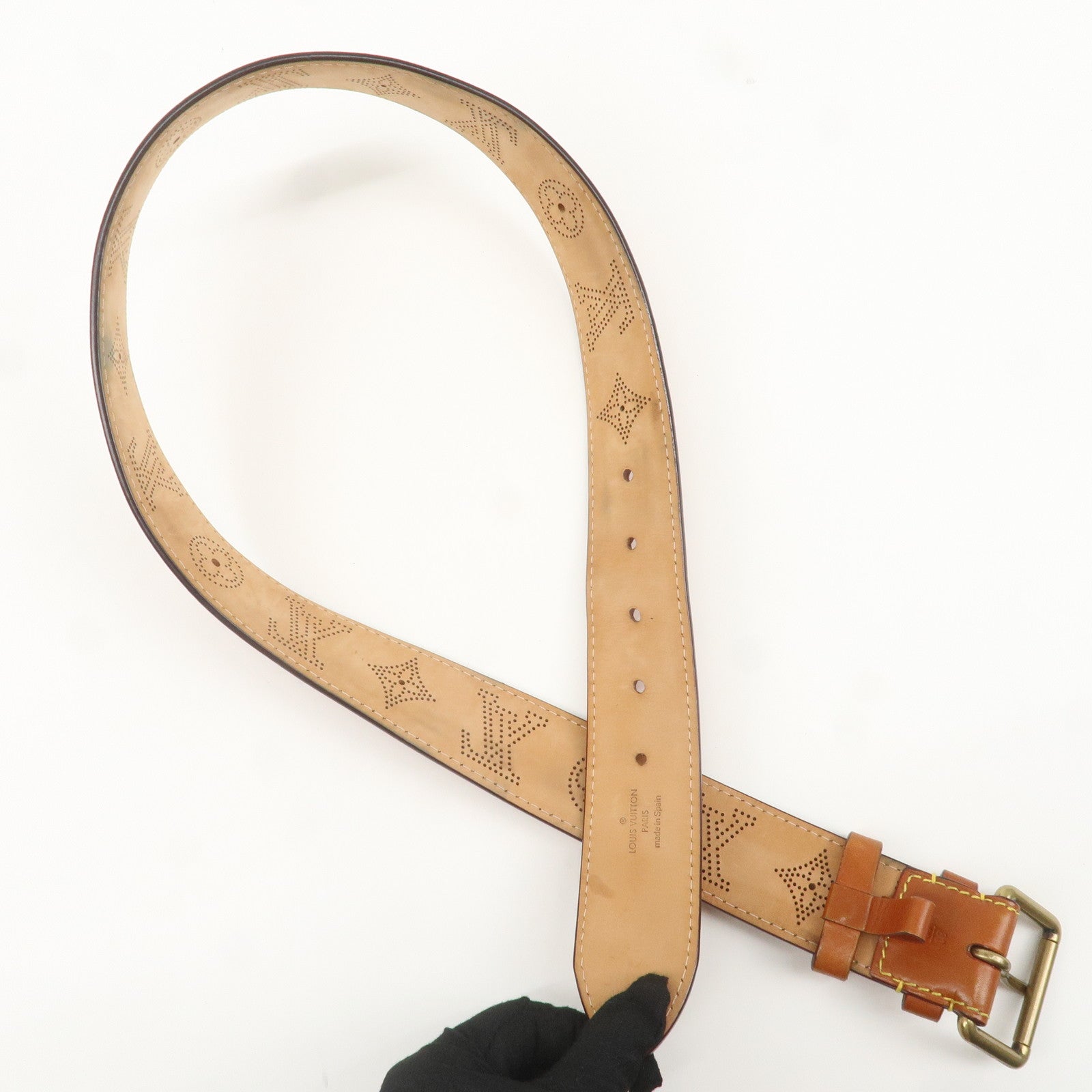 Louis Vuitton Monogram Mahina Saint-Tulle Perfo Belt 80/32