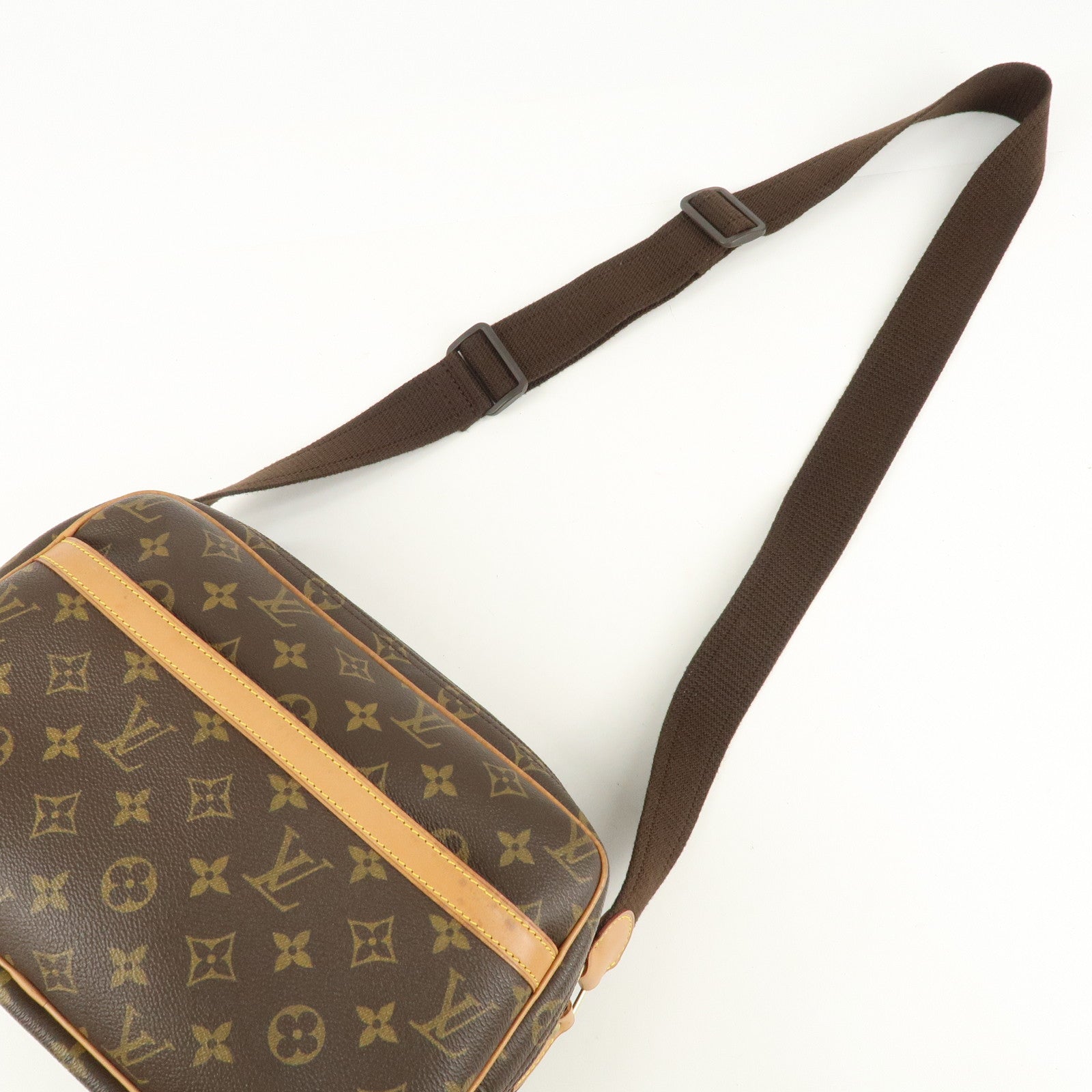 Louis Vuitton Monogram Reporter PM Shoulder Bag Brown M45254