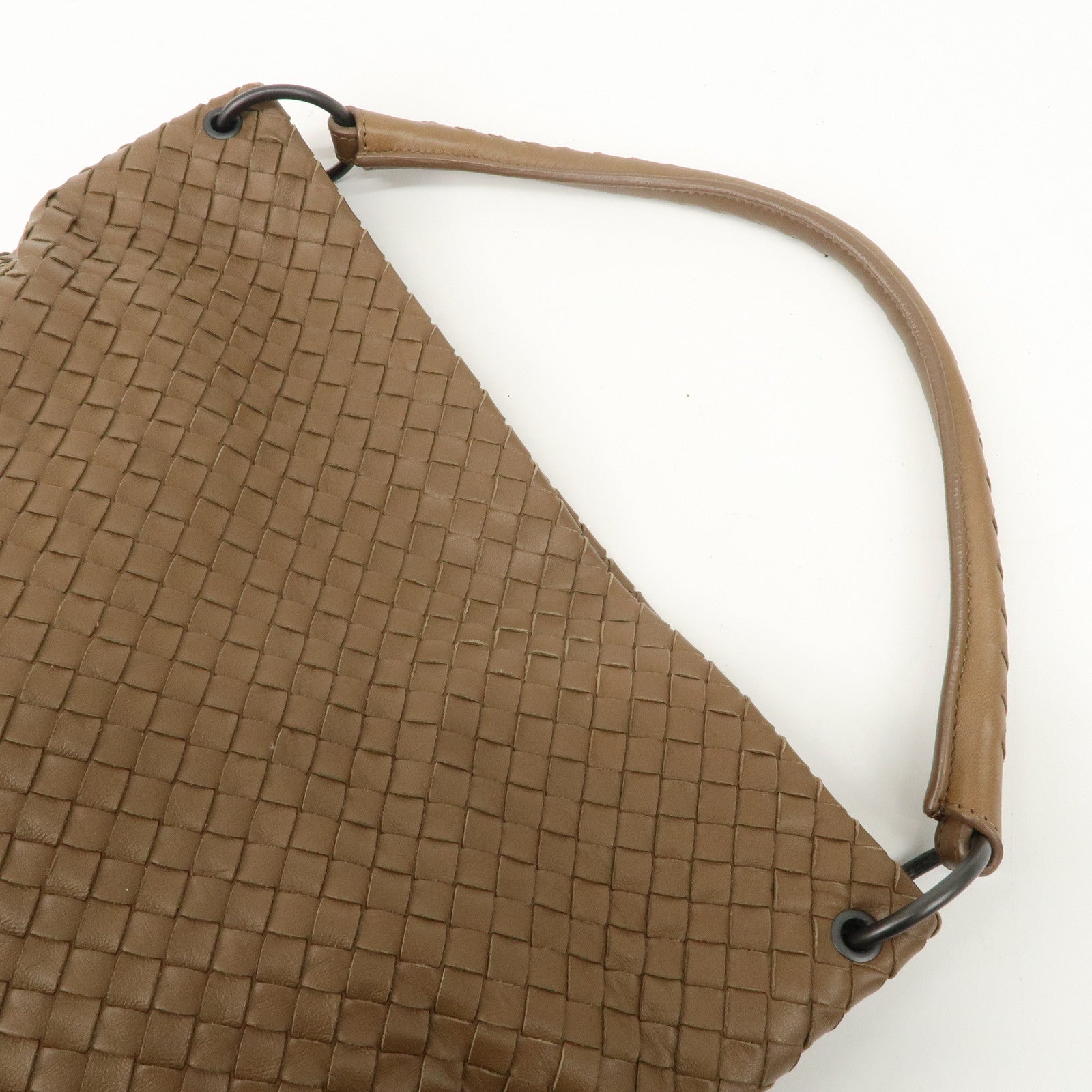 BOTTEGA VENETA Intrecciato Leather Shoulder Bag Brown