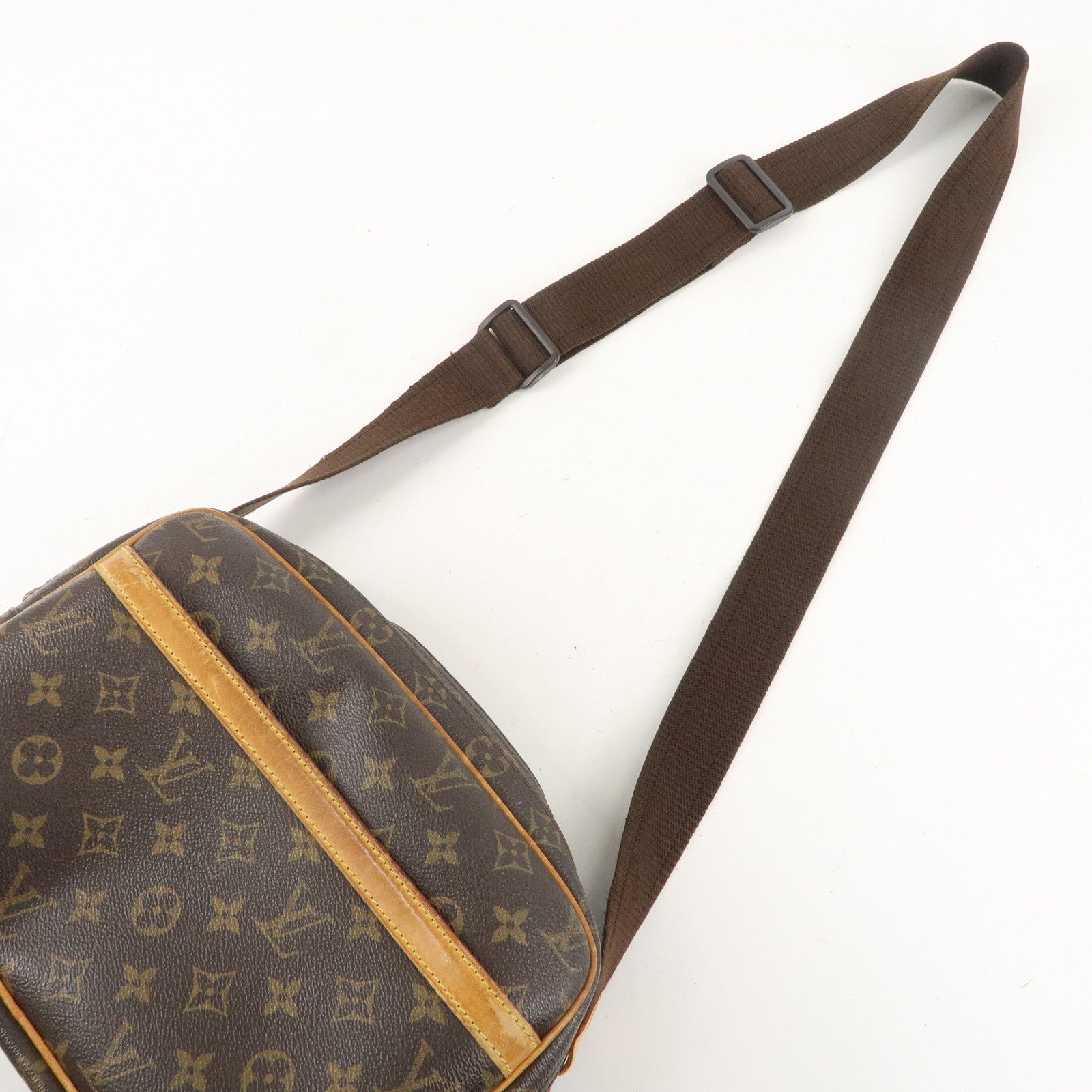 Louis Vuitton Monogram Reporter PM Shoulder Bag Brown M45254