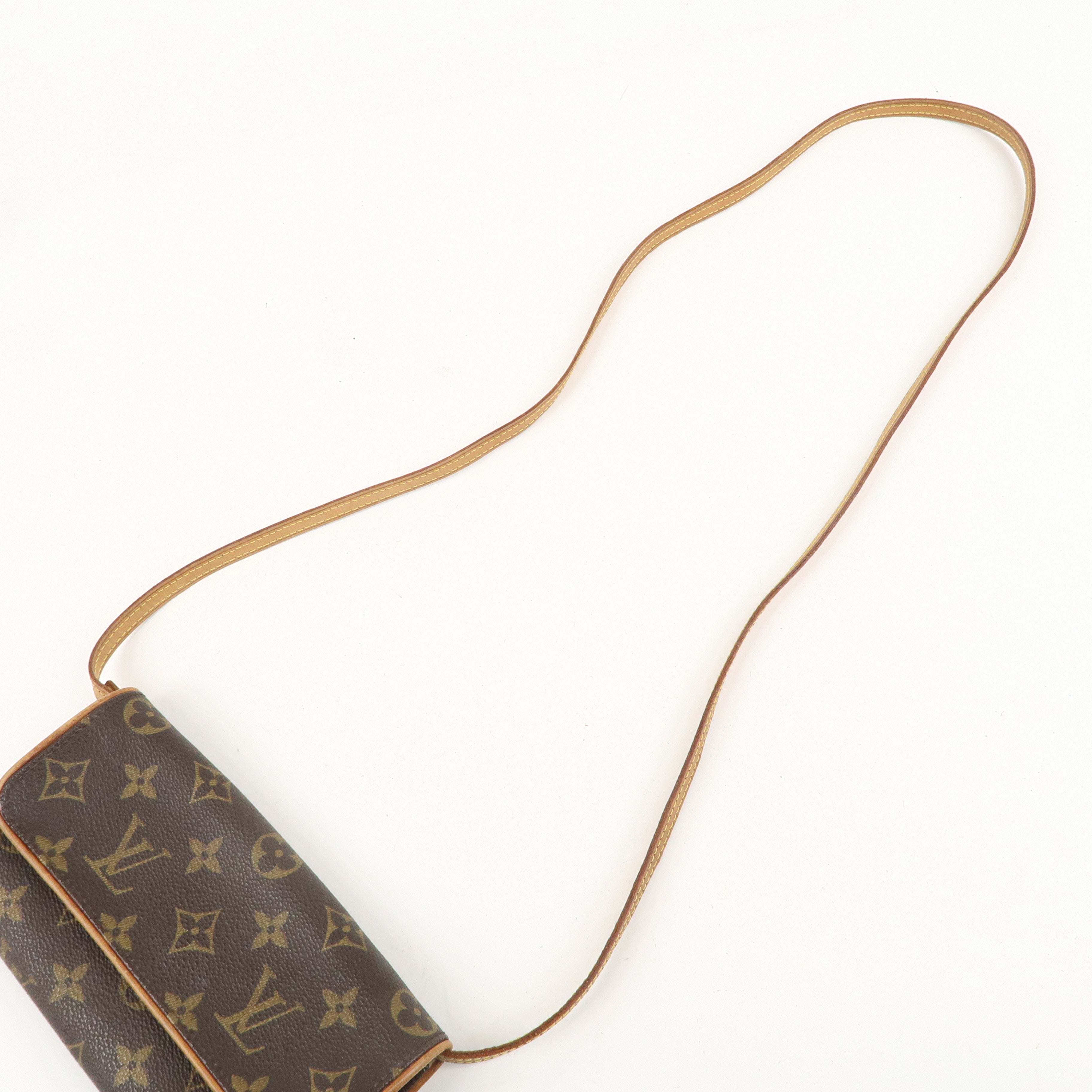 Louis Vuitton Monogram Pochette Twin PM 2Way Bag Brown M51854