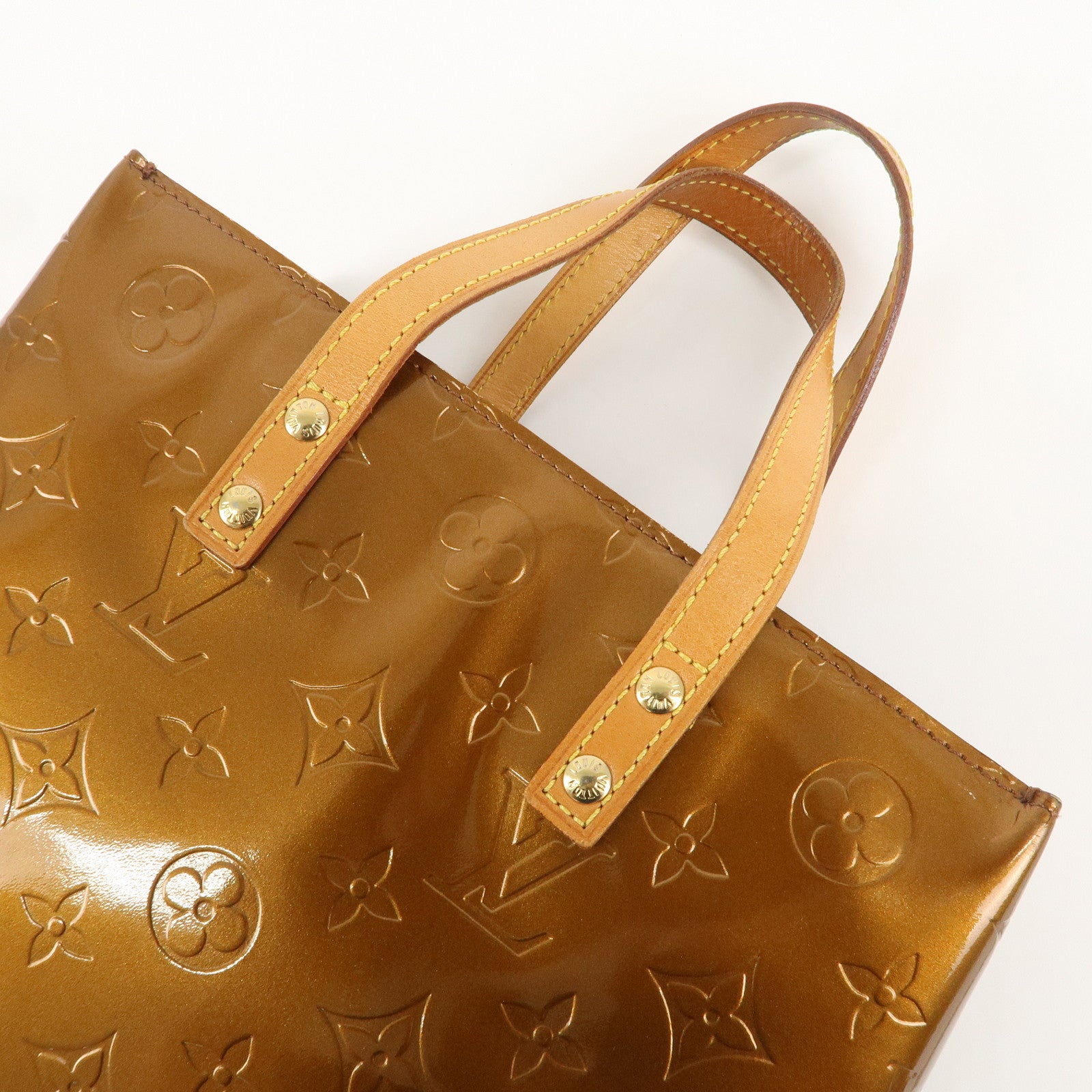 Louis Vuitton Monogram Vernis Lead PM Hand Bag Bronze M91088