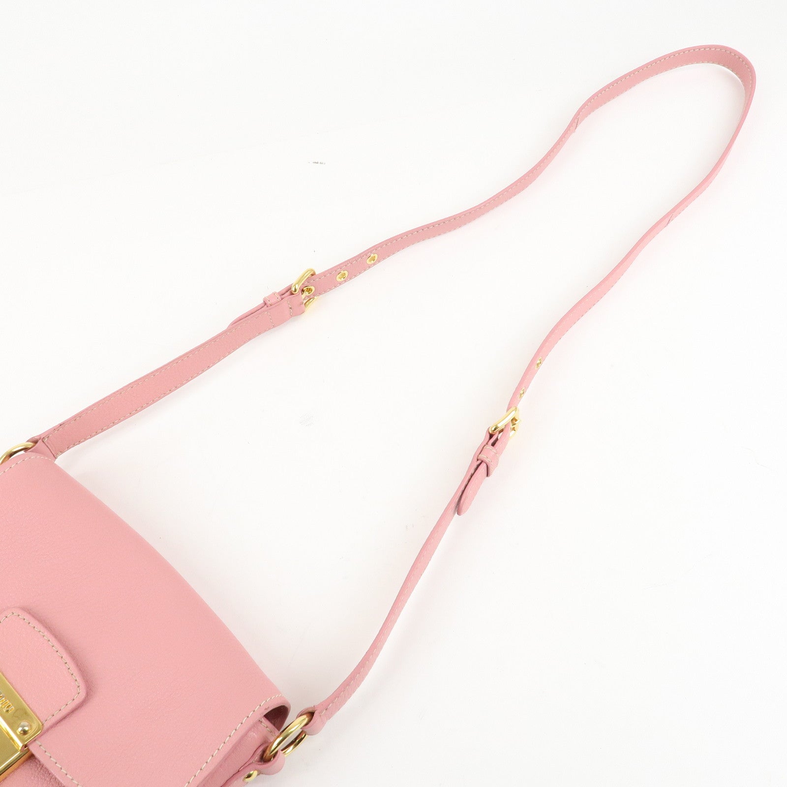 MIU MIU Leather Shoulder Bag Pink RTC460