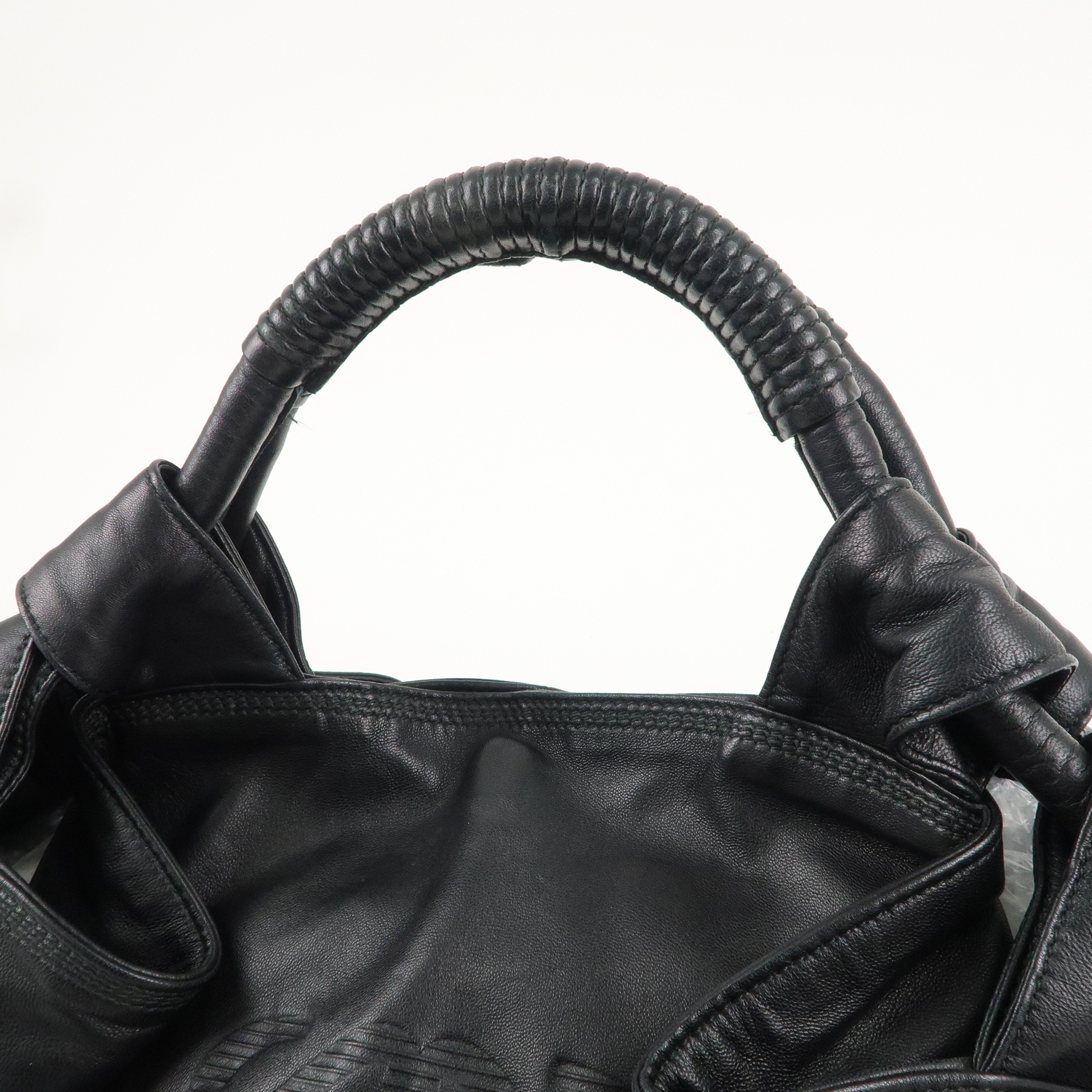 LOEWE Leather Nappa Aire Hand Bag Shoulder Bag Black