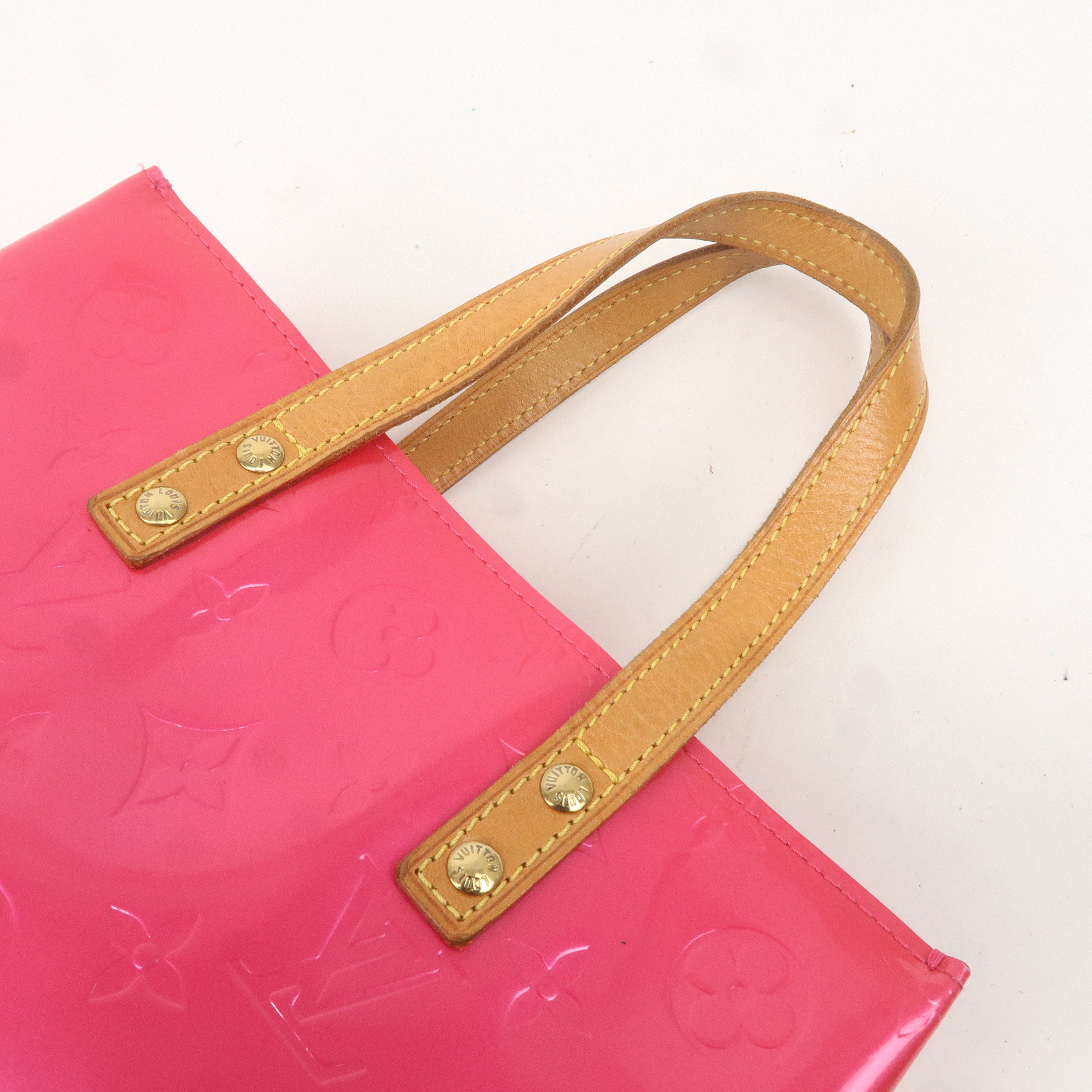 Louis Vuitton Monogram Vernis Lead PM Hand Bag Fuchsia Pink M91221