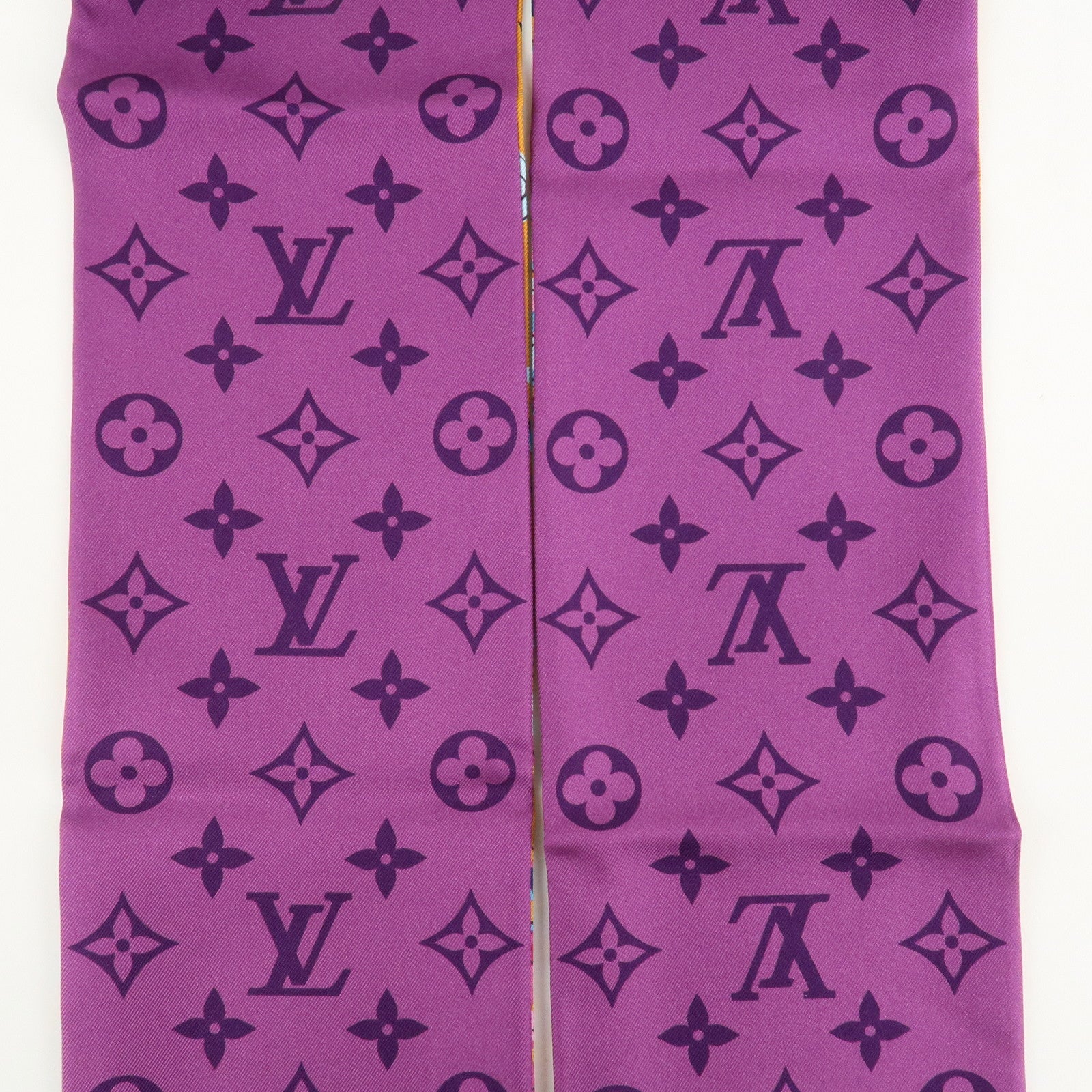 Louis Vuitton 100% Silk Bandeau Monogram Jungle Scarf Purple Used