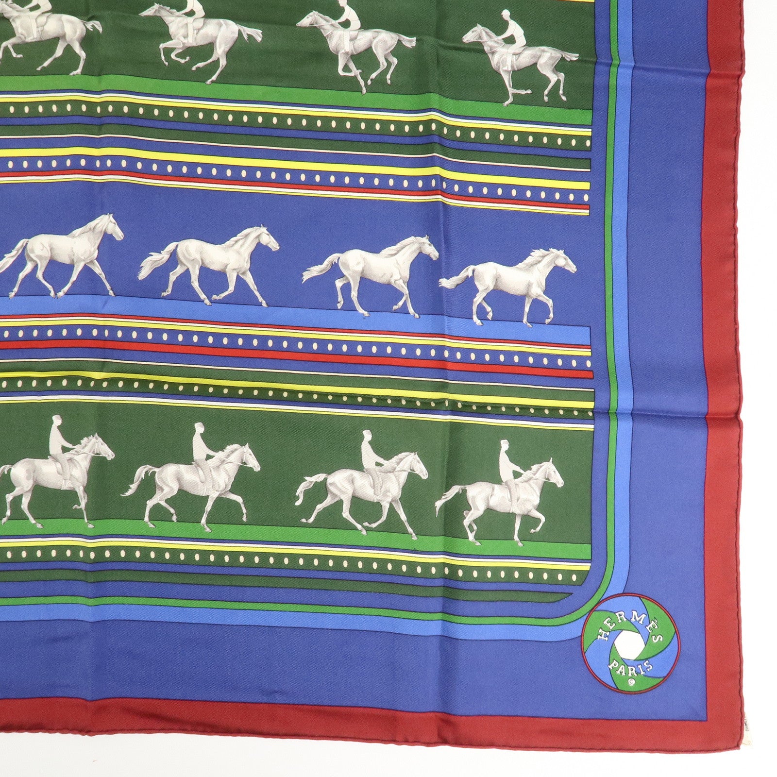 HERMES Carre 90 Silk 100% Scarf SEQUENCES Horse Print