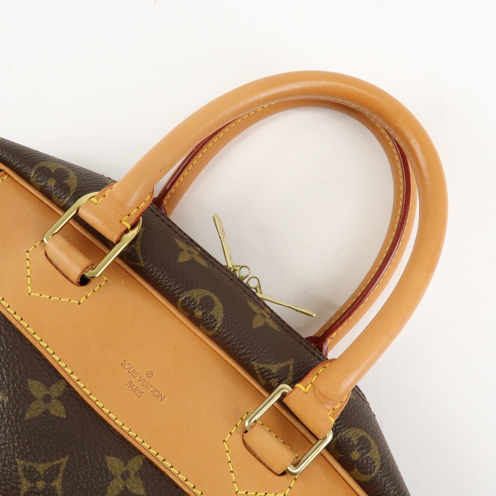 Louis Vuitton Monogram Deauville Hand Bag Brown M47270 Used