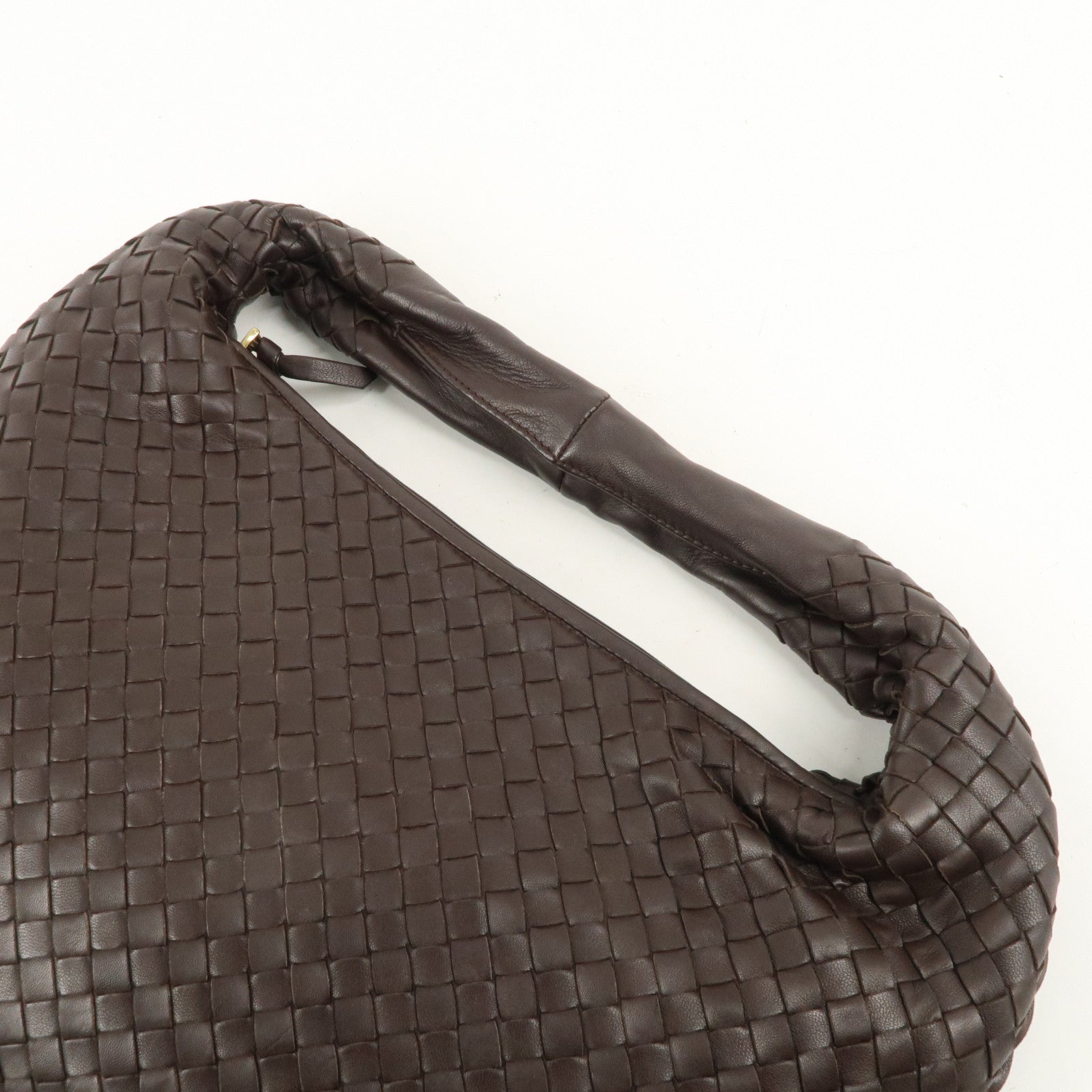 BOTTEGA VENETA Hobo Intrecciato Leather Shoulder Bag Brown 115653