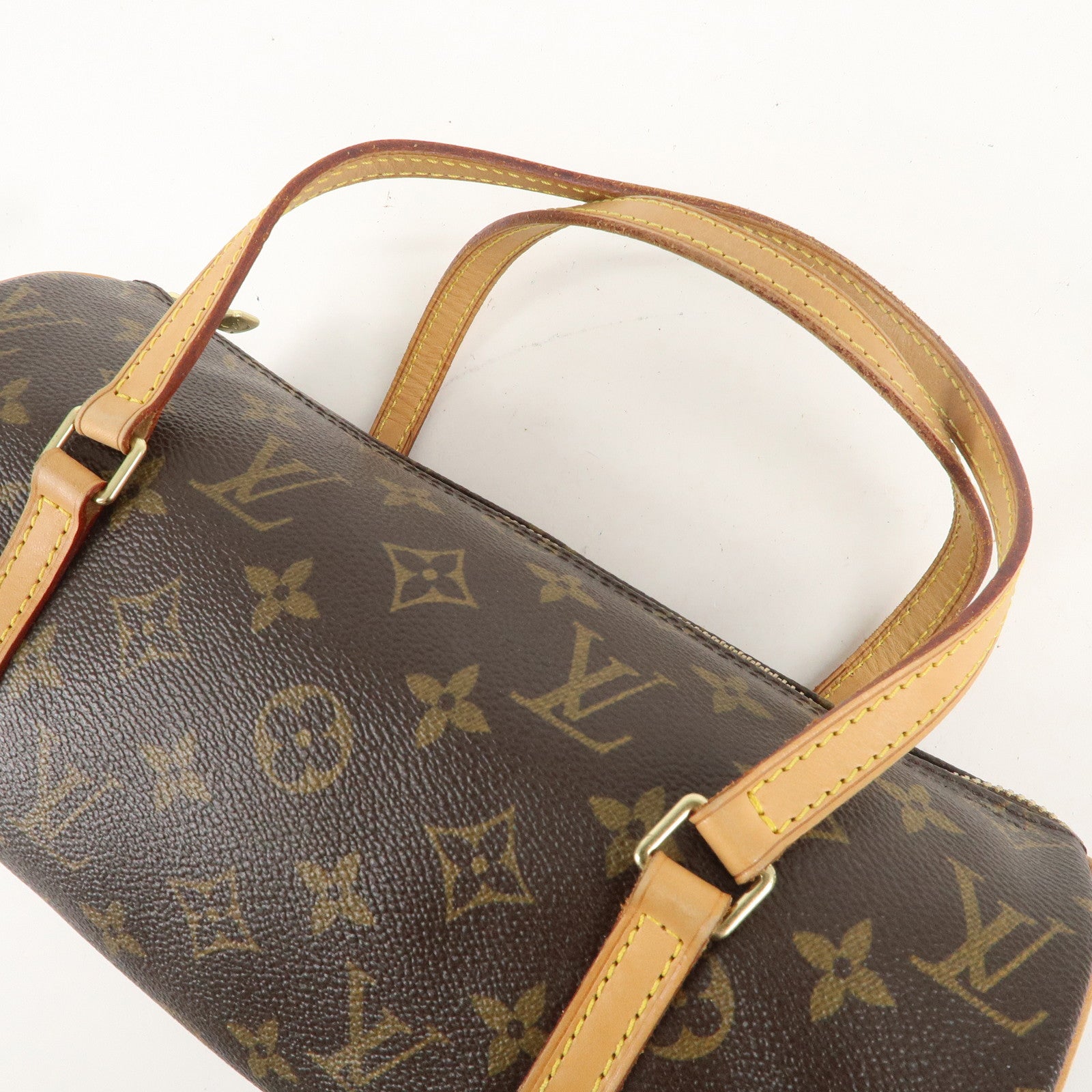 Louis Vuitton Monogram Papillon 26 Hand Bag 
Pouch Brown M51386